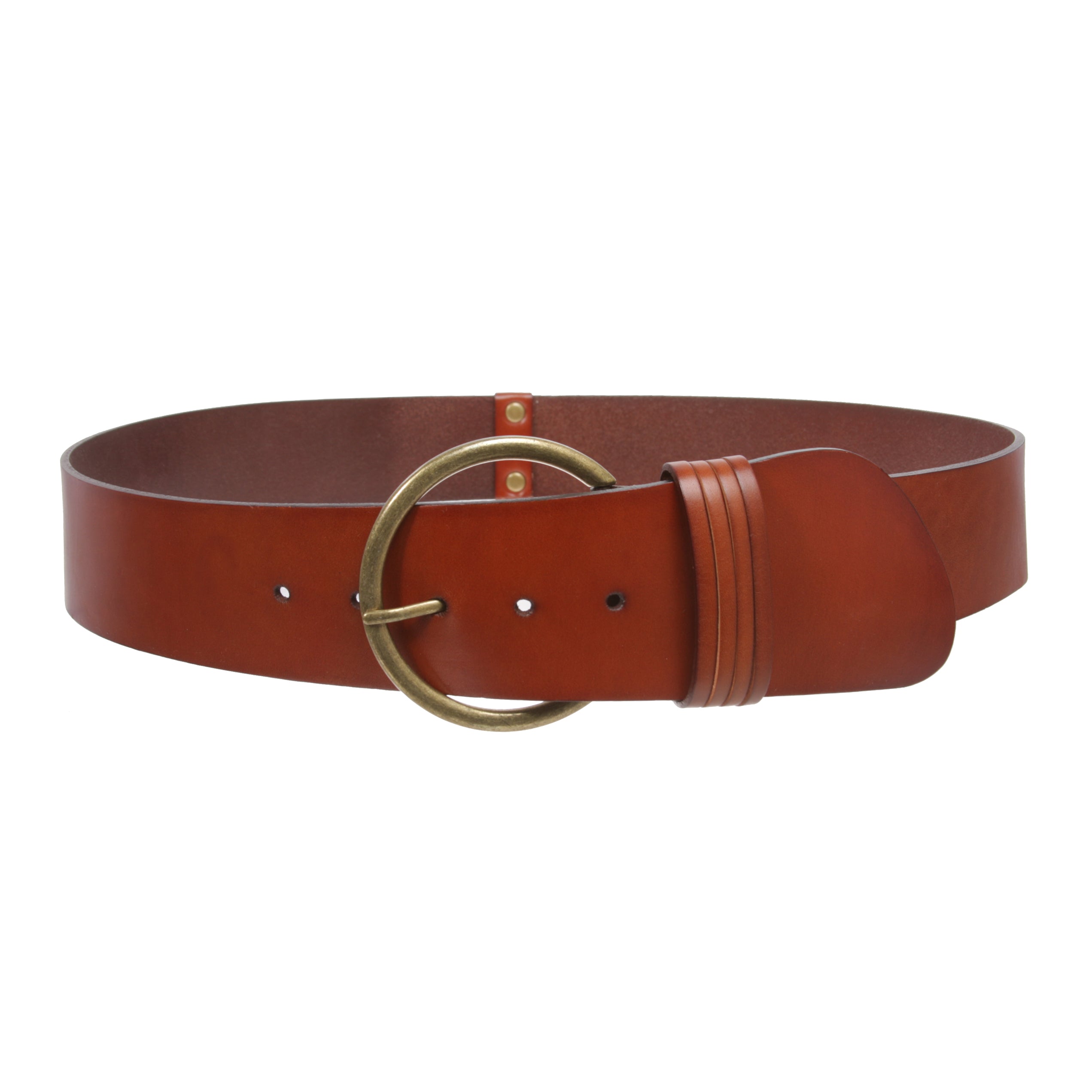Women's High Waist Round Full Grain Taper Leather Belt - OnlineBelts