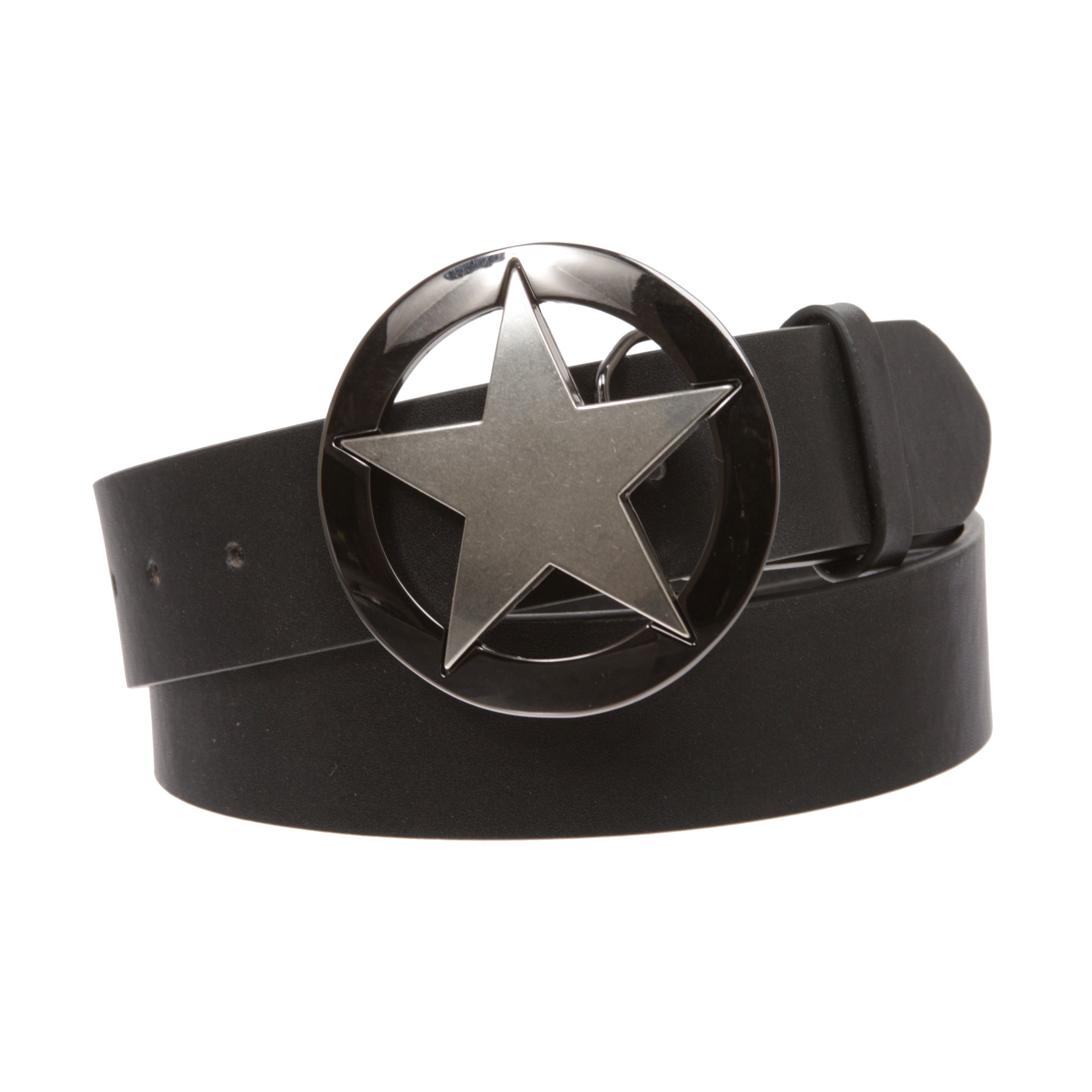 Texas Star Belt & Buckle Combo – PU Leather Snap-On Belt – 19 Colors - OnlineBelts