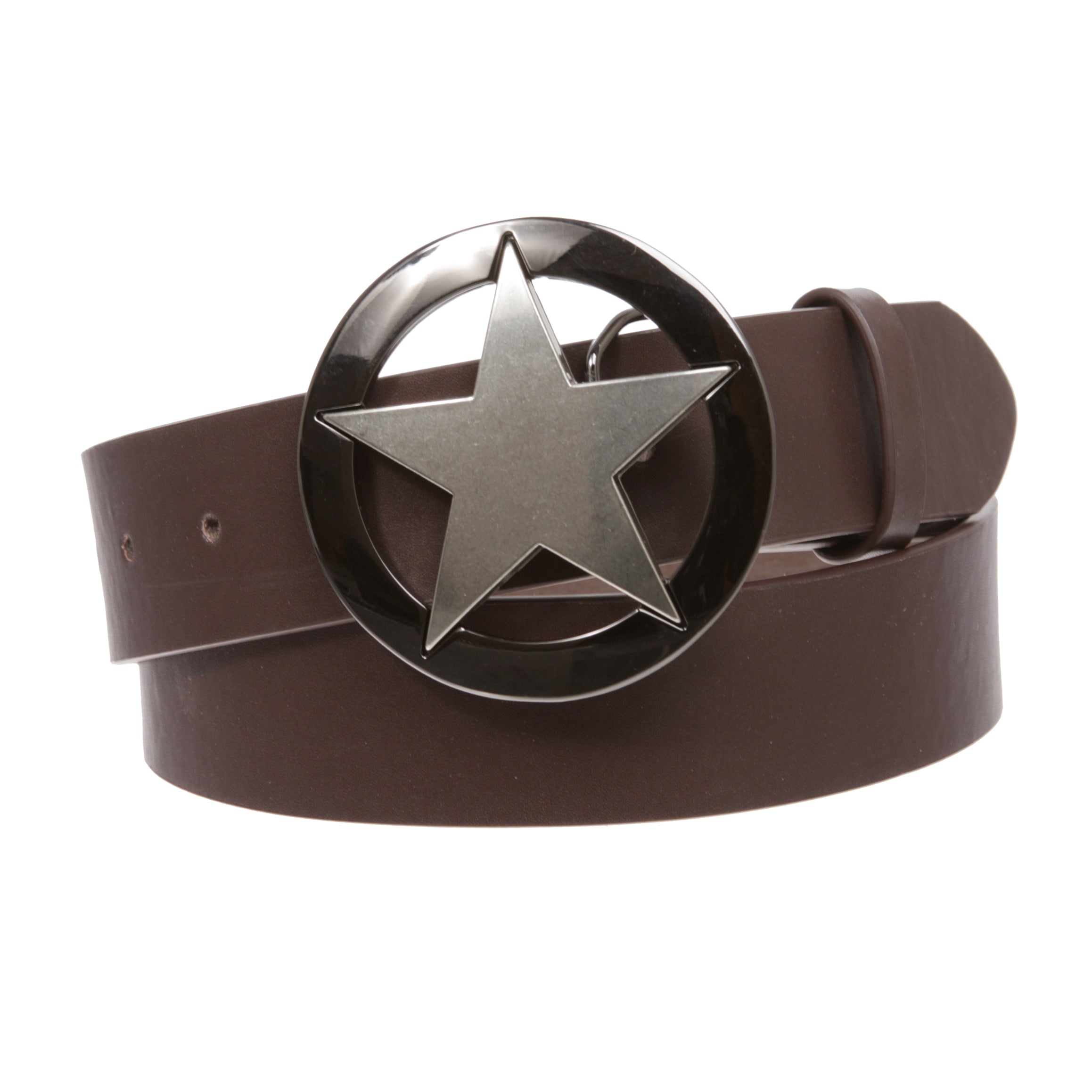 Texas Star Belt & Buckle Combo – PU Leather Snap-On Belt – 19 Colors - OnlineBelts