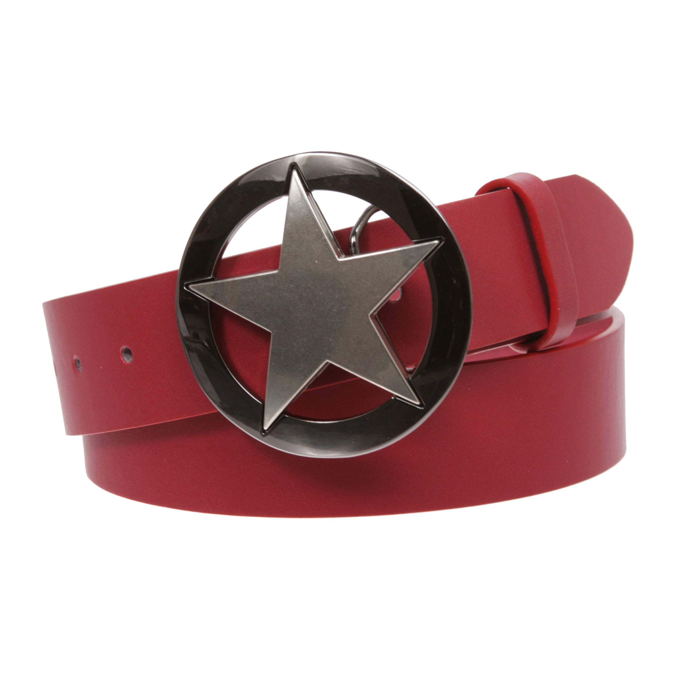 Texas Star Belt & Buckle Combo – PU Leather Snap-On Belt – 19 Colors - OnlineBelts