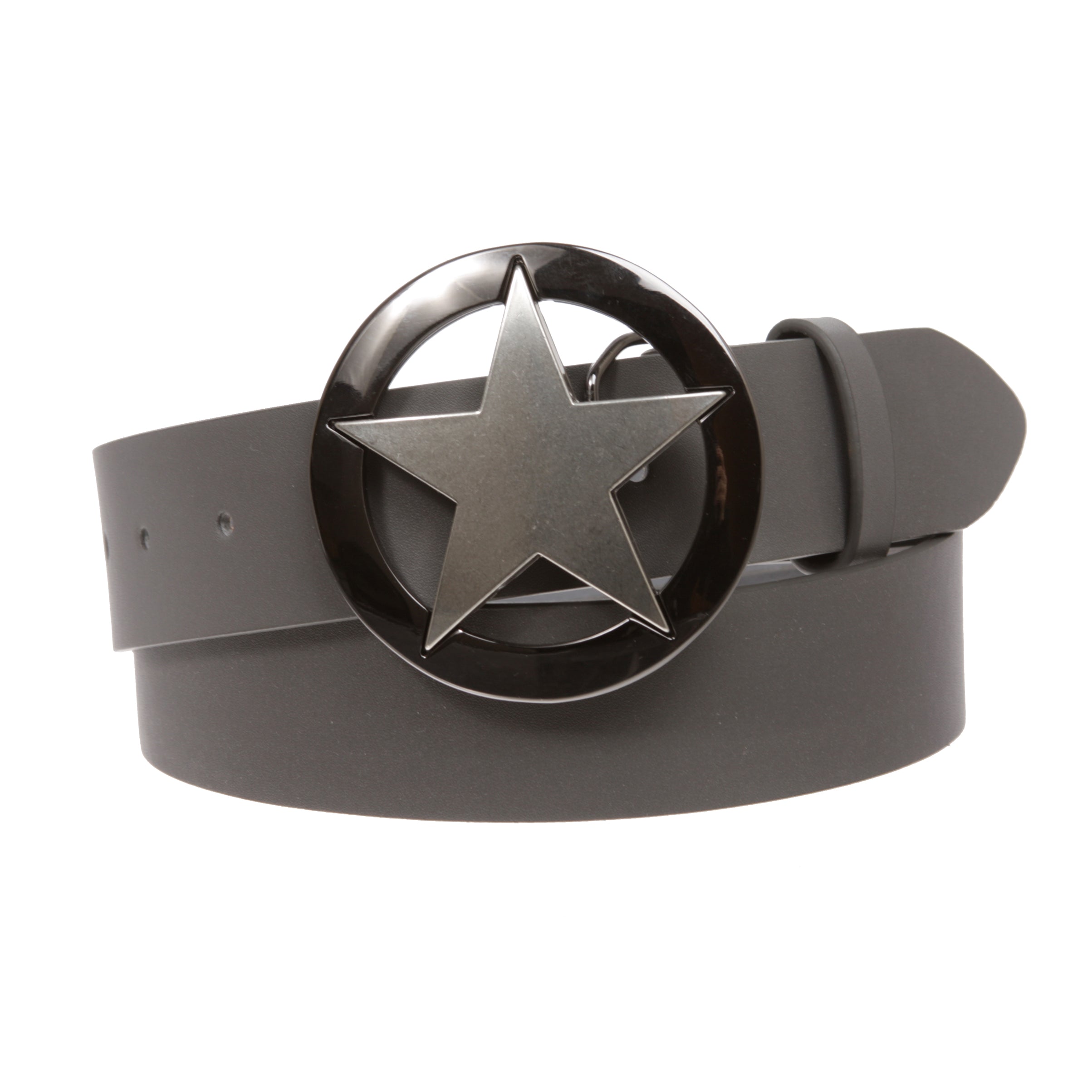Texas Star Belt & Buckle Combo – PU Leather Snap-On Belt – 19 Colors - OnlineBelts