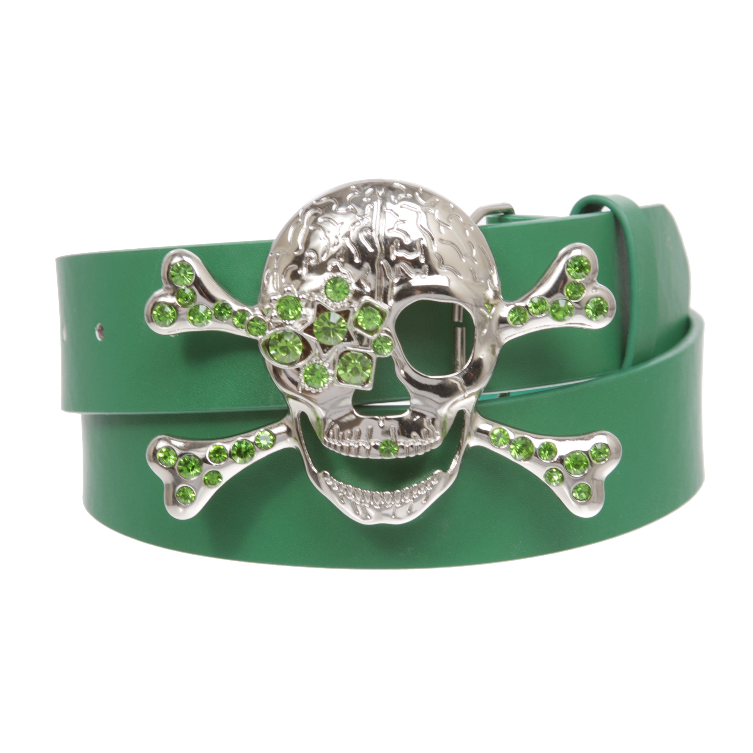 Rhinestone Skull & Crossbones Belt - Pirate Costume Style Combo - OnlineBelts