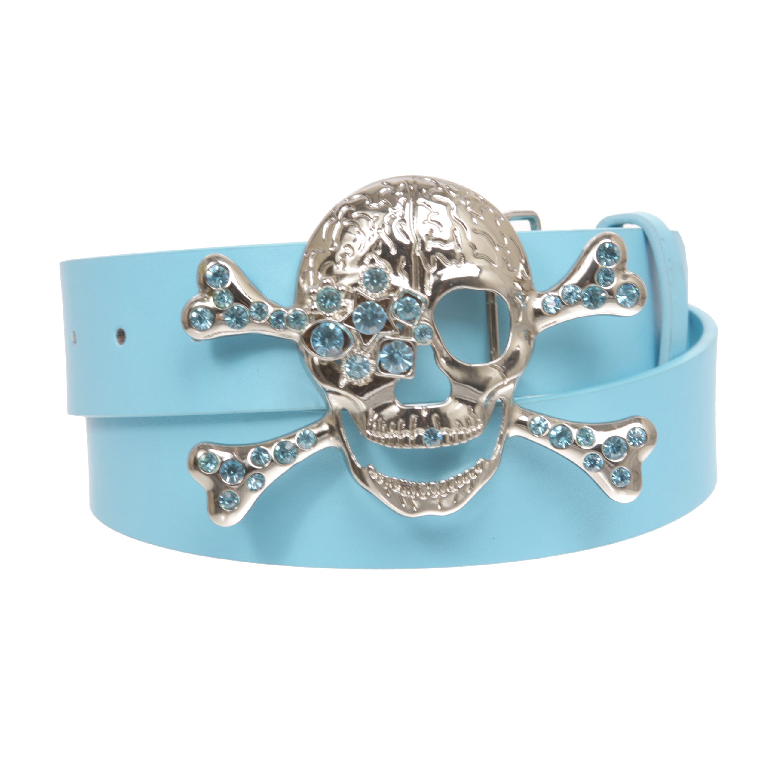 Rhinestone Skull & Crossbones Belt - Pirate Costume Style Combo - OnlineBelts