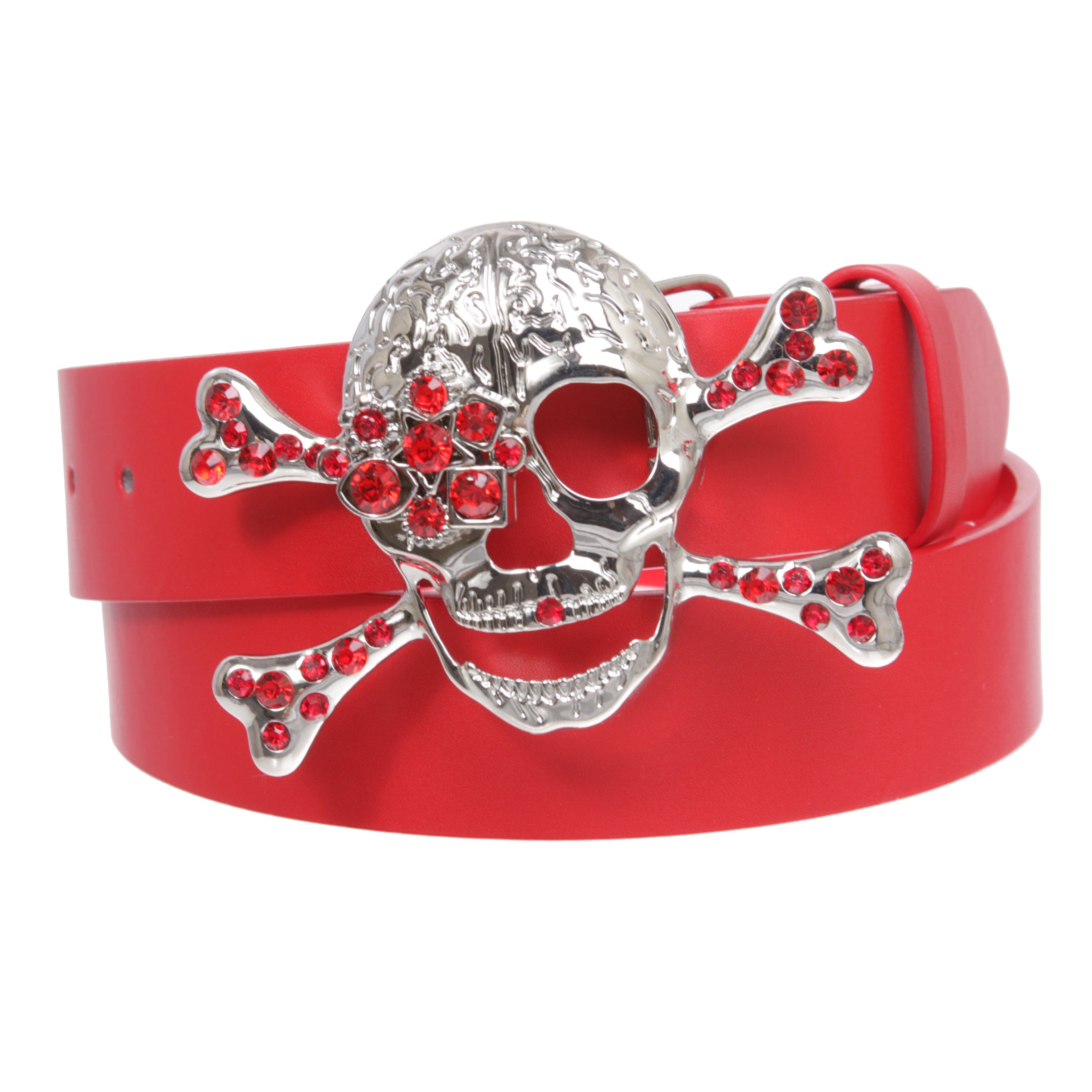Rhinestone Skull & Crossbones Belt - Pirate Costume Style Combo - OnlineBelts