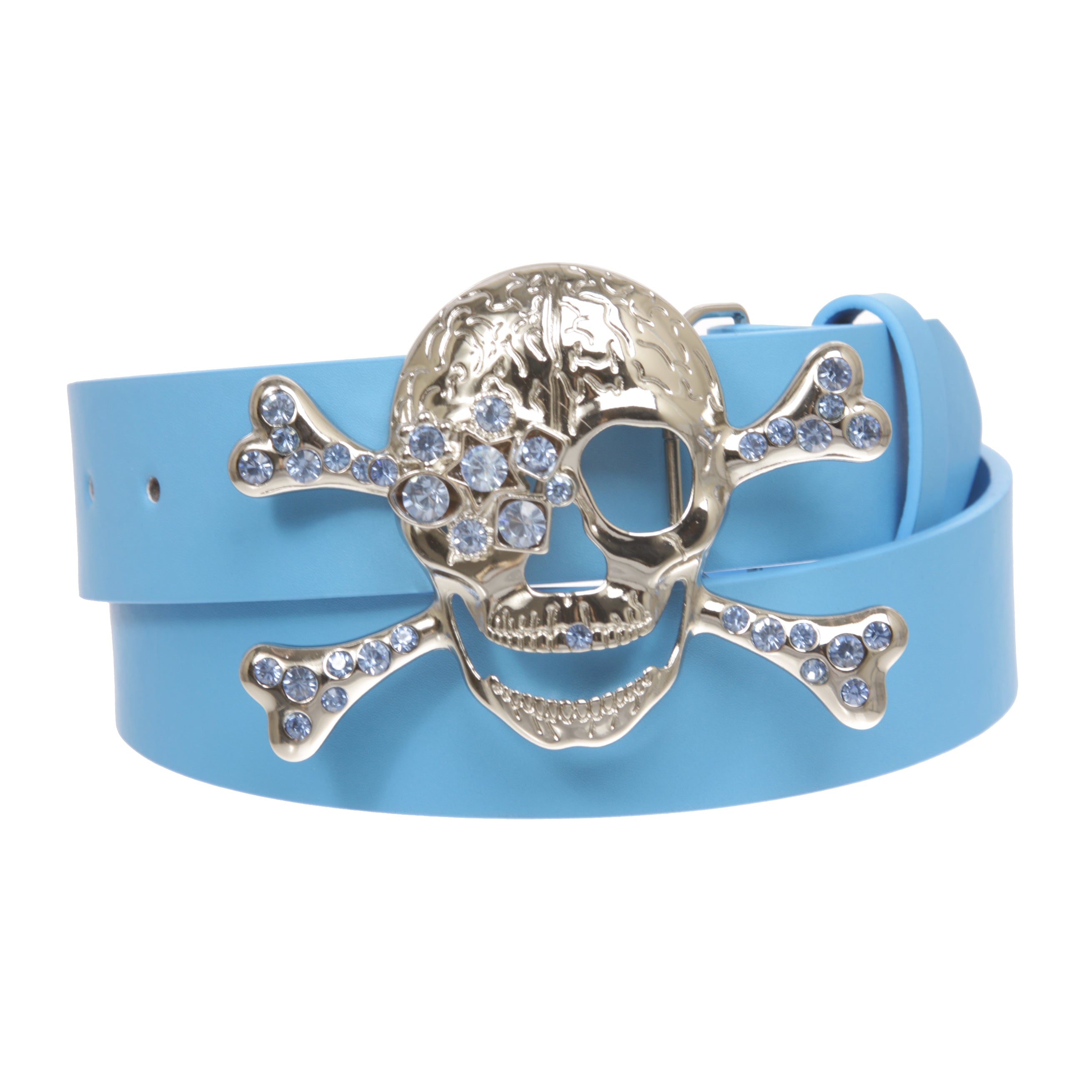 Rhinestone Skull & Crossbones Belt - Pirate Costume Style Combo - OnlineBelts