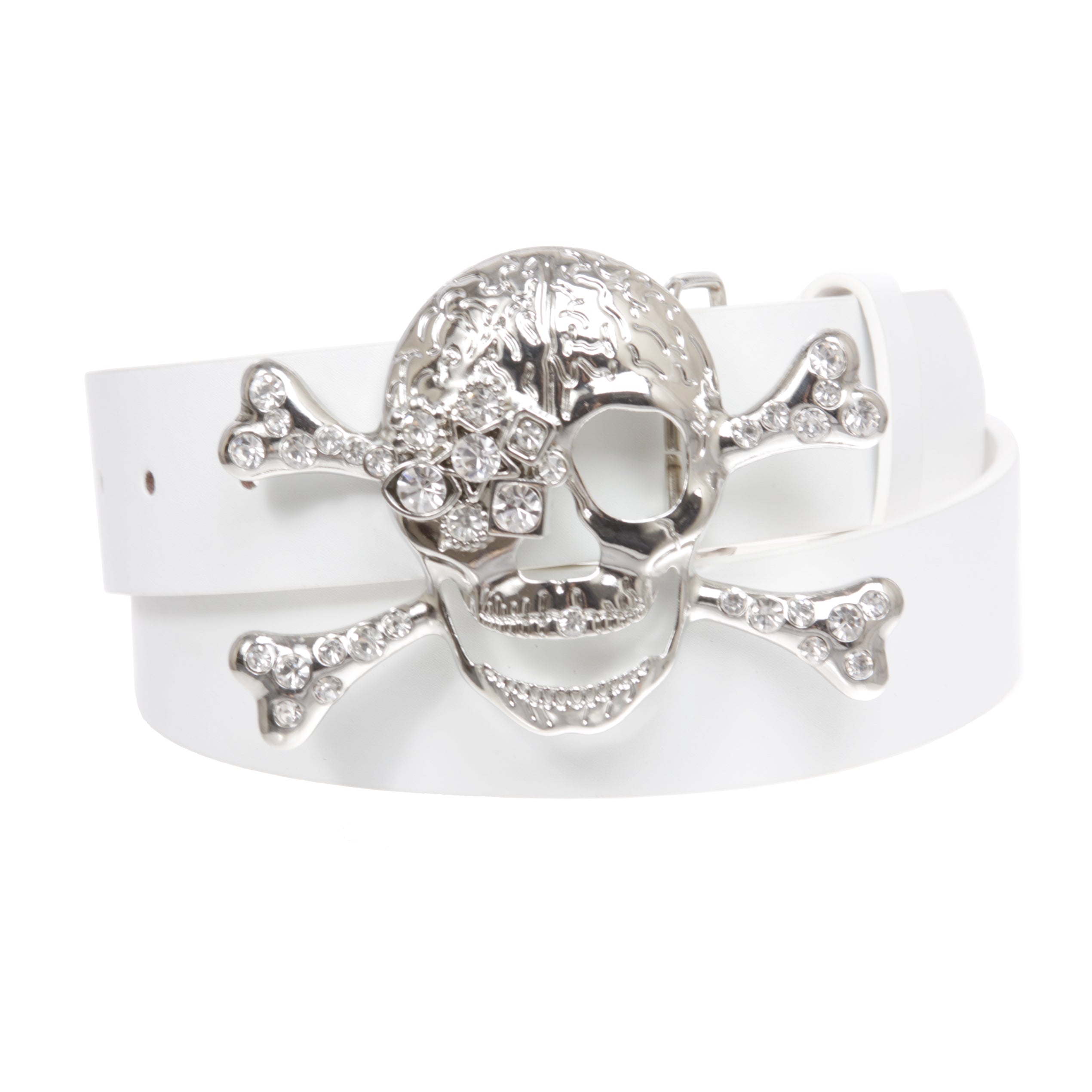 Rhinestone Skull & Crossbones Belt - Pirate Costume Style Combo - OnlineBelts