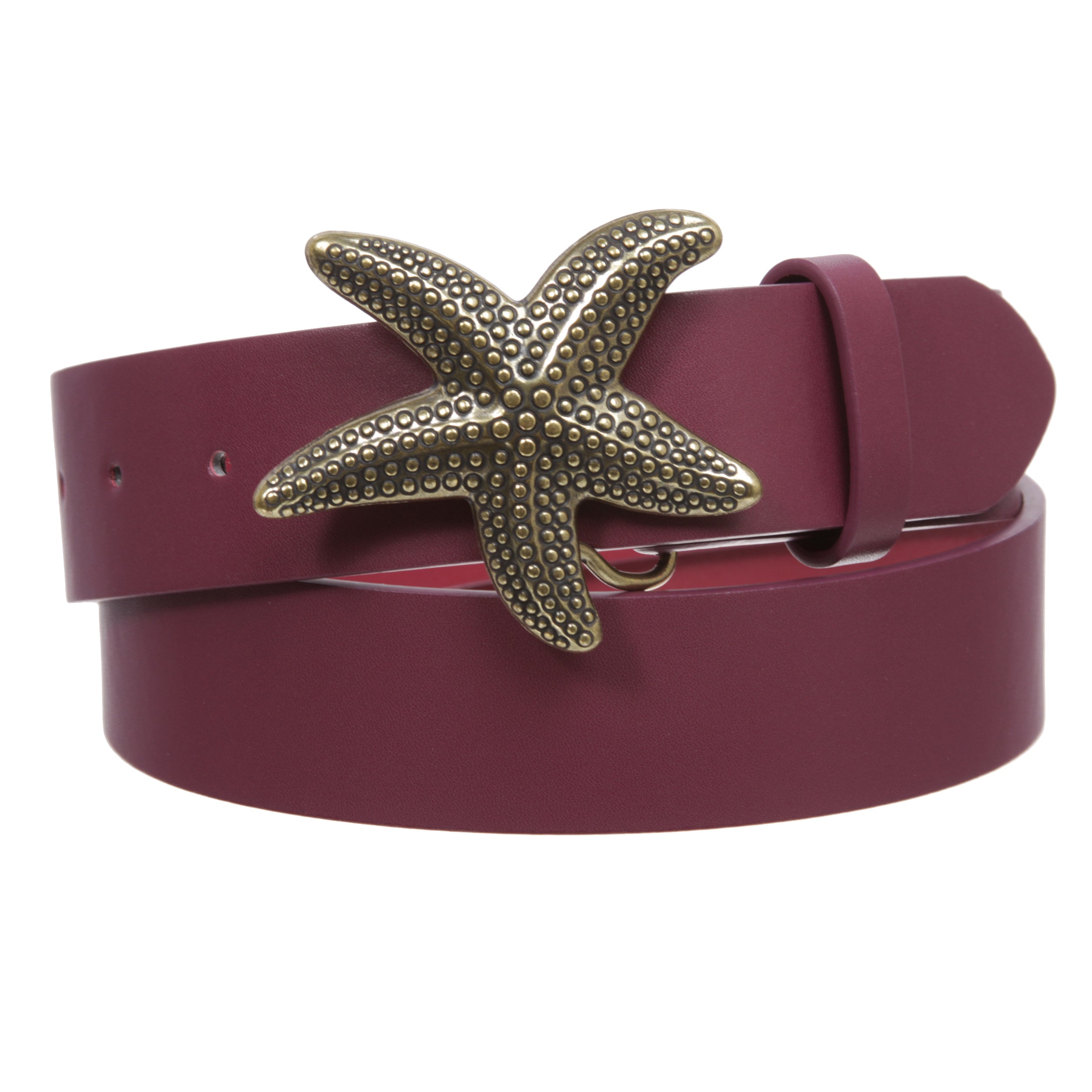Unisex Starfish Buckle Snap-On Belt – 1.5" Wide, 19-Color Options - OnlineBelts