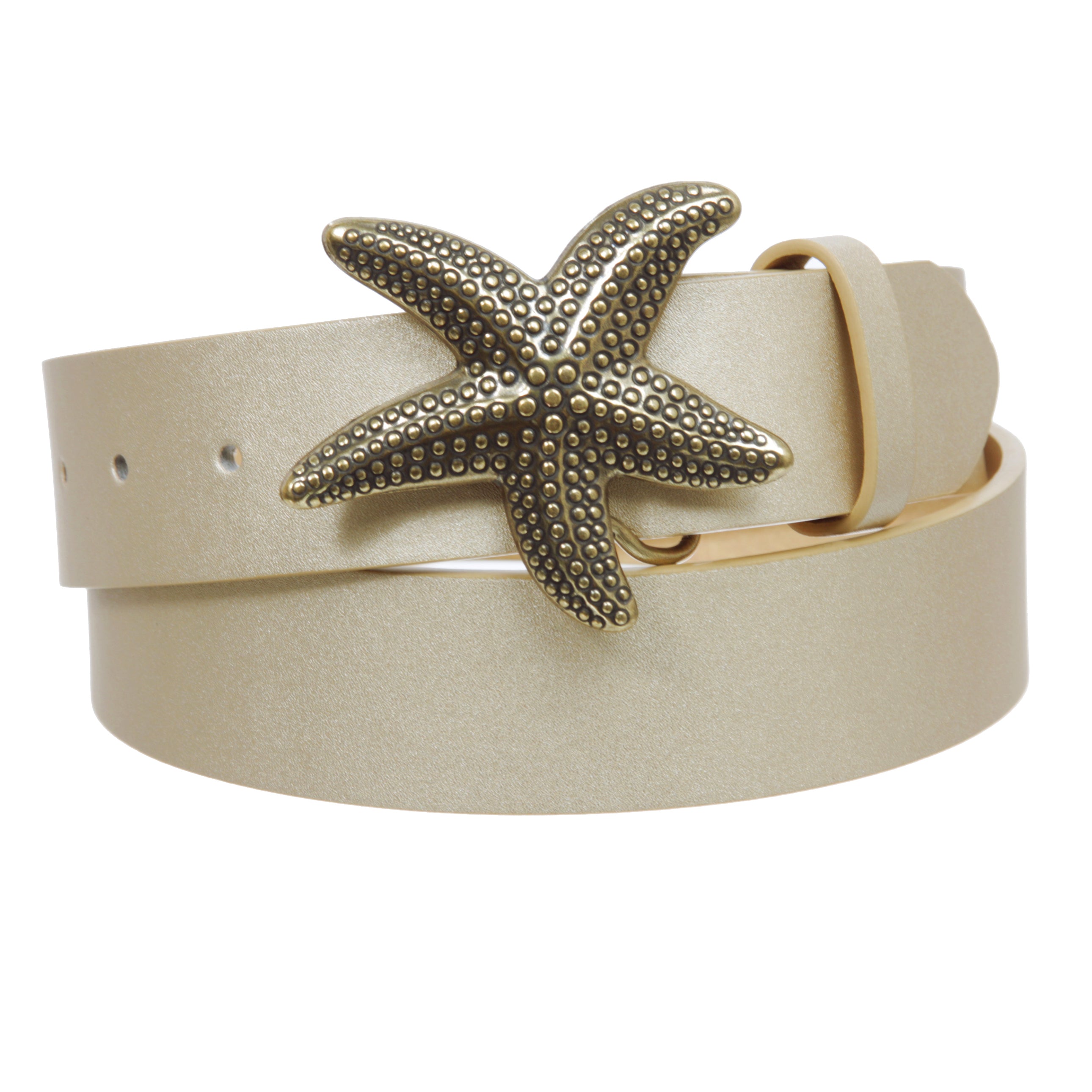 Unisex Starfish Buckle Snap-On Belt – 1.5" Wide, 19-Color Options - OnlineBelts