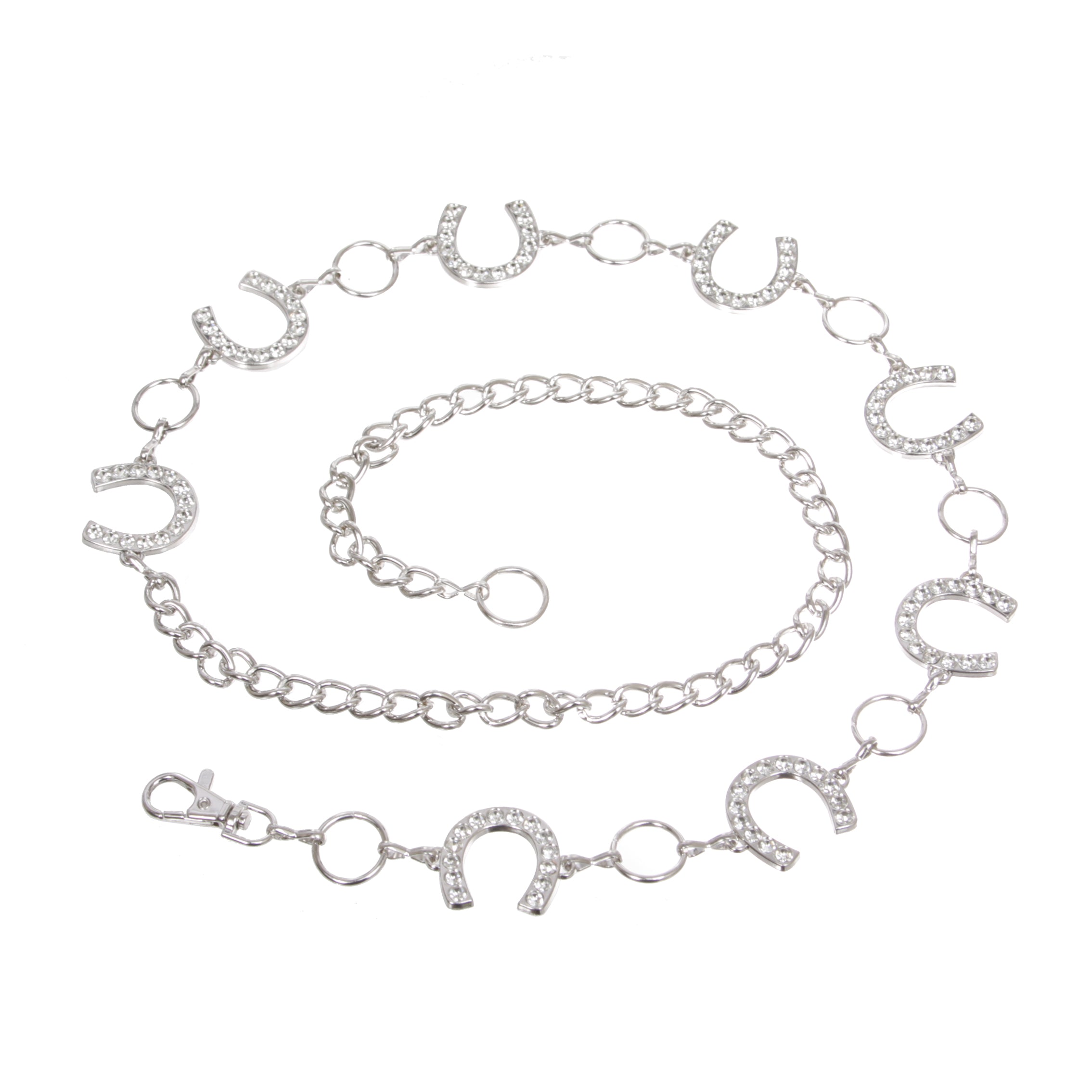 Crystal Horseshoe Chain Belt or Women - Adjustable Fashion Waist Chain - OnlineBelts