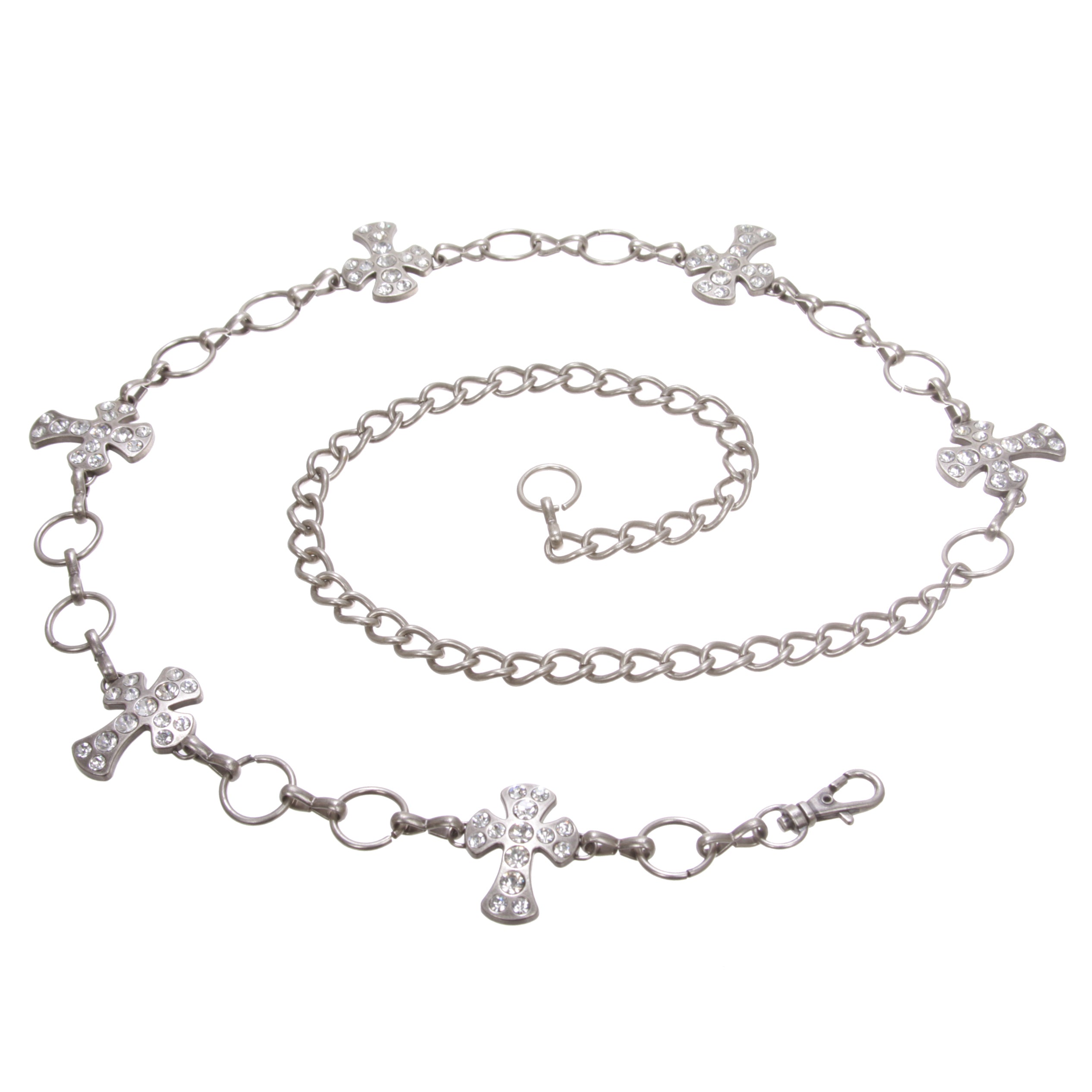 Crystal Cross Chain Belt for Women – Adjustable Rhinestone Waist Chain - OnlineBelts