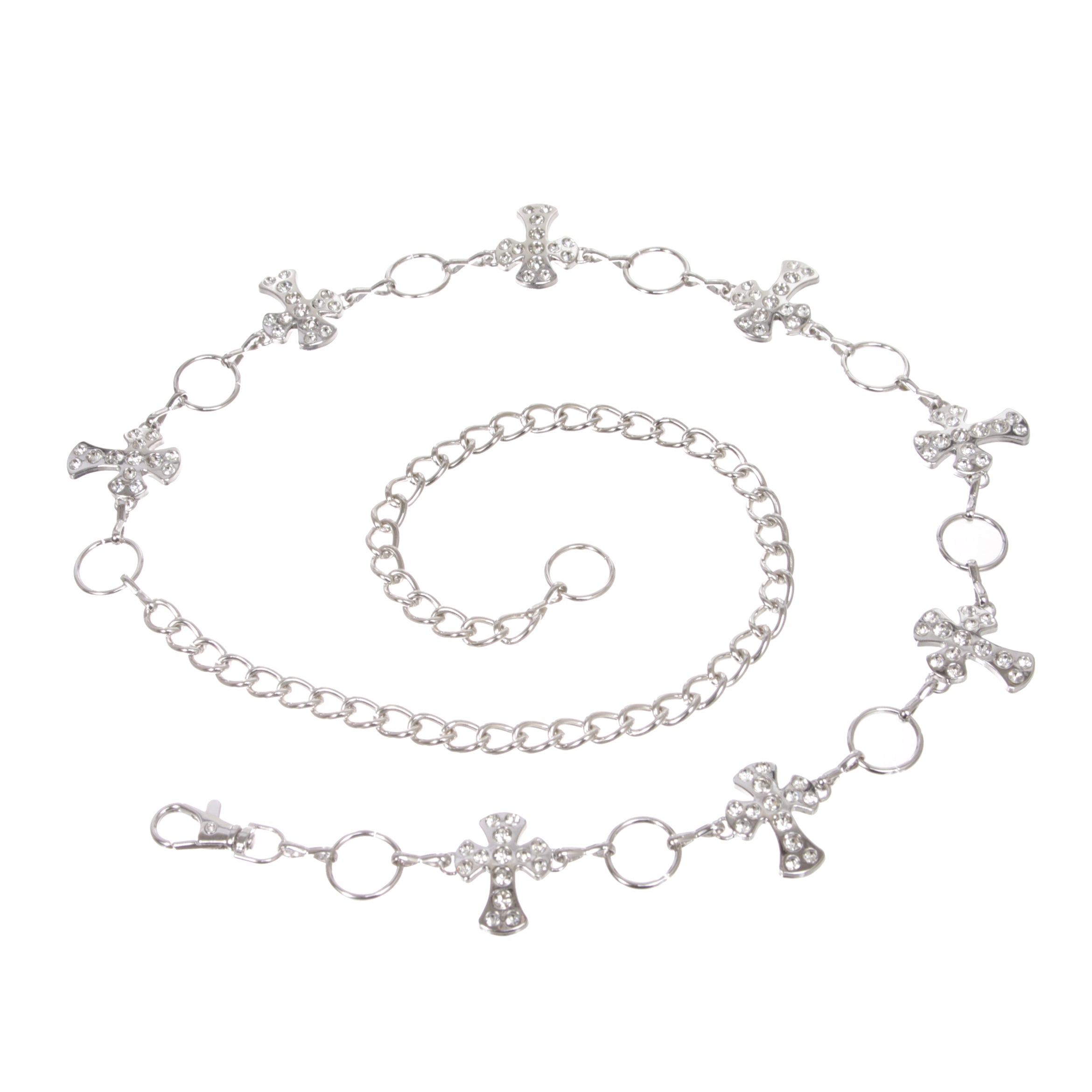 Crystal Cross Chain Belt for Women – Adjustable Rhinestone Waist Chain - OnlineBelts