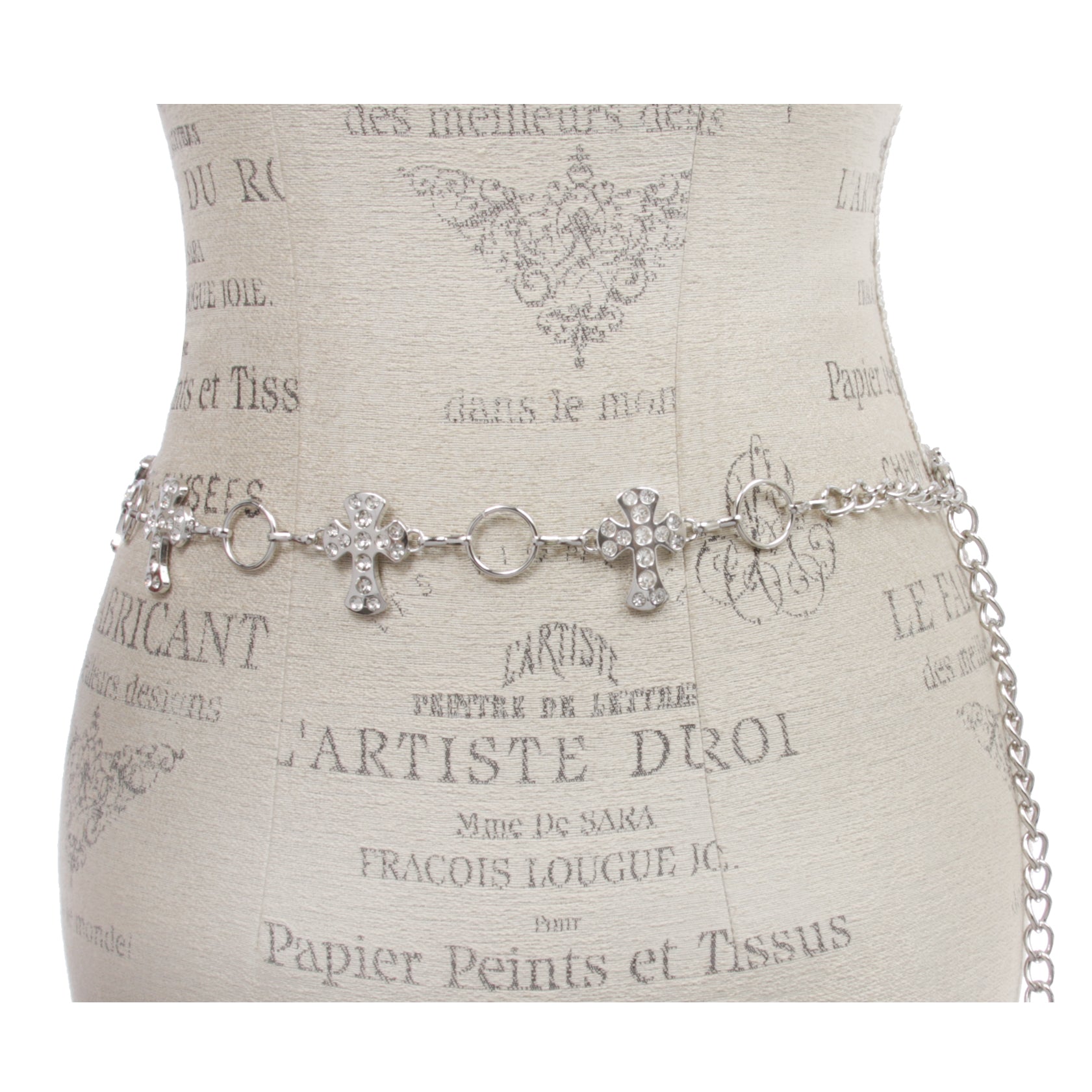 Crystal Cross Chain Belt for Women – Adjustable Rhinestone Waist Chain - OnlineBelts