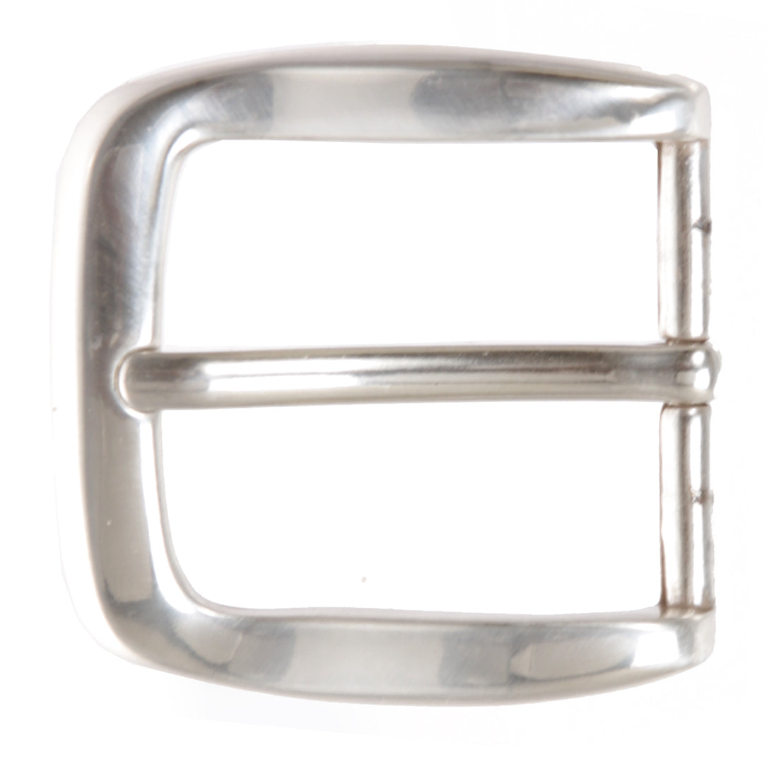 Square Belt Buckle 1 5/8" (40mm) Single Prong, Sterling Silver Finish, Zinc Alloy