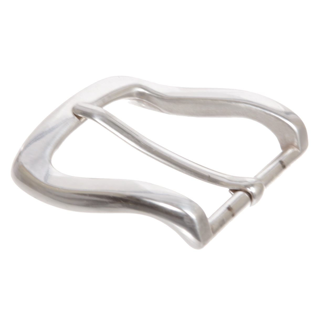 Square Belt Buckle 1 5/8" (40mm) Single Prong, Sterling Silver Finish, Zinc Alloy