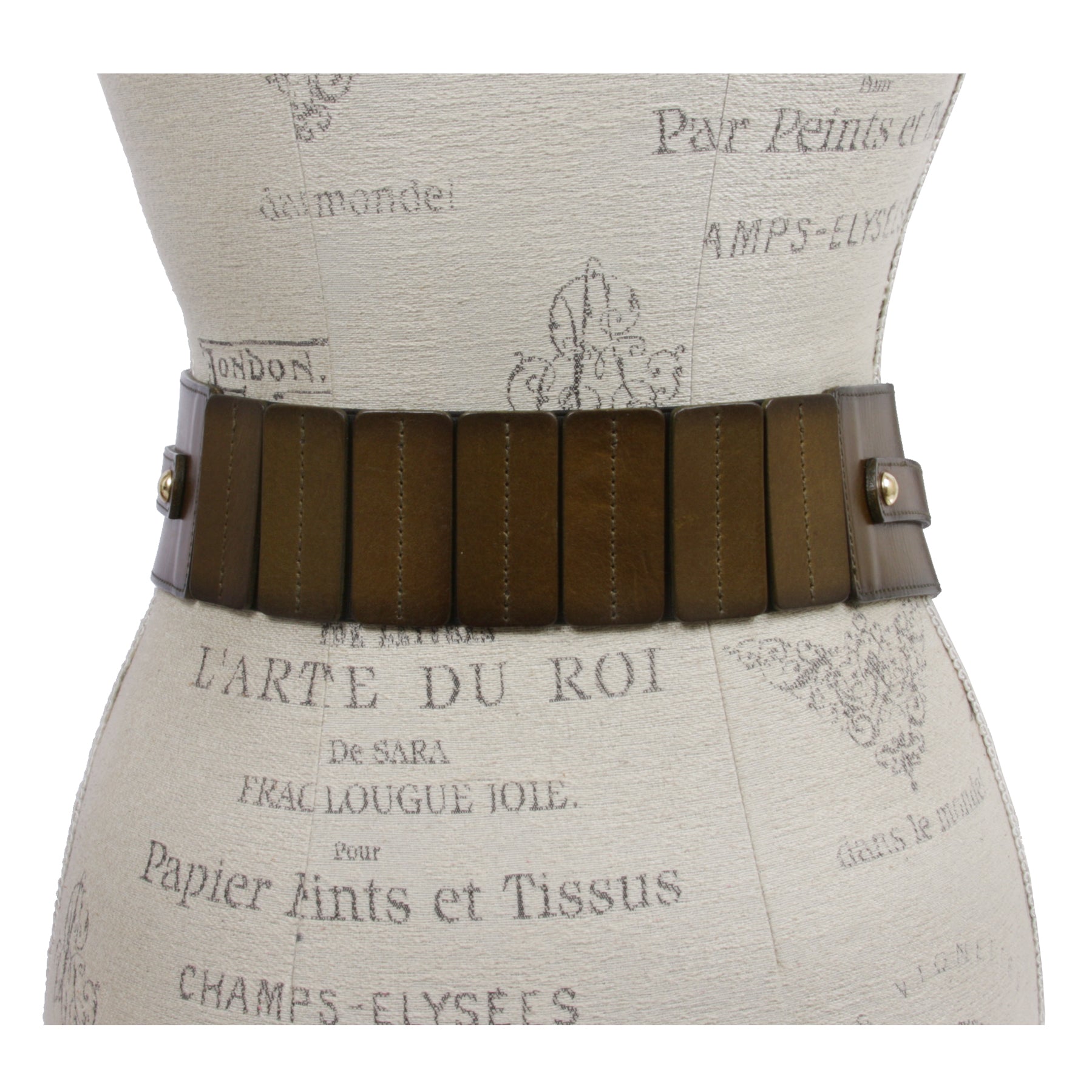 Women's High Waist Elastic Linked Cowhide Stretch Tapered Comfort Leather Belt