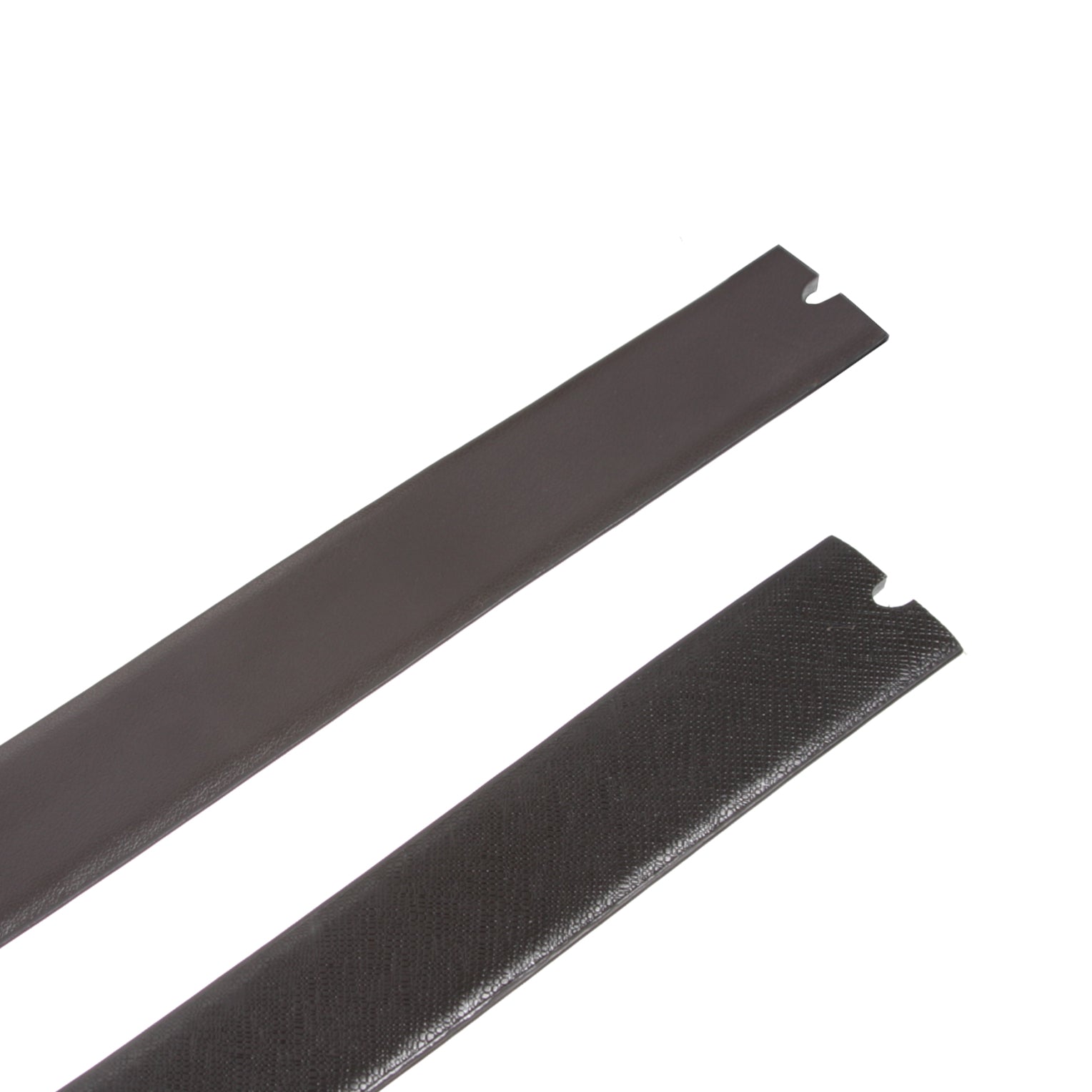 1 1/8" Black Cut-To-Fit One-Size-Fits-All Reversible (Black/Brown) Feather Edged Plain Leather Belt Strap - OnlineBelts