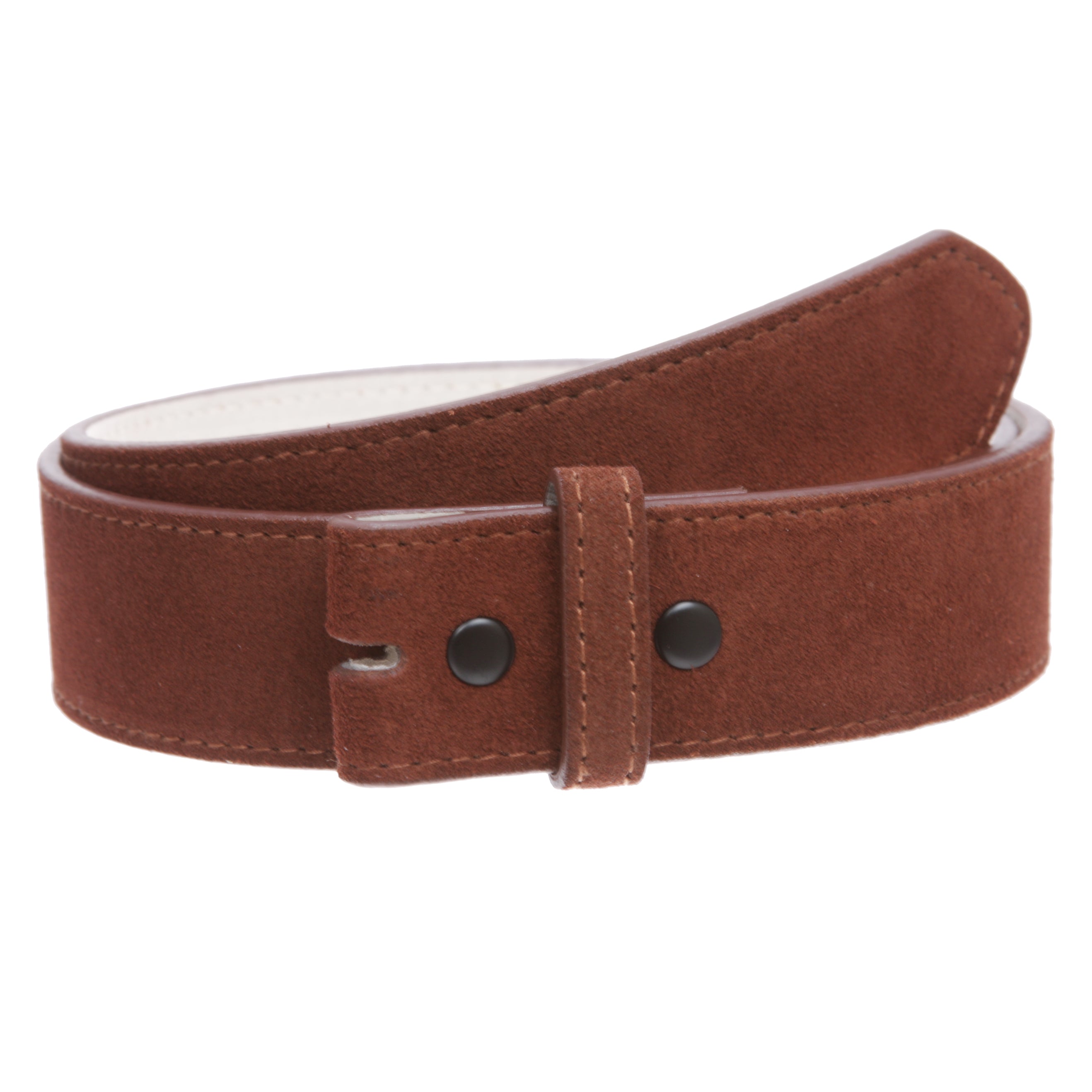 1 1/2" Snap On Suede Leather Belt Strap - OnlineBelts