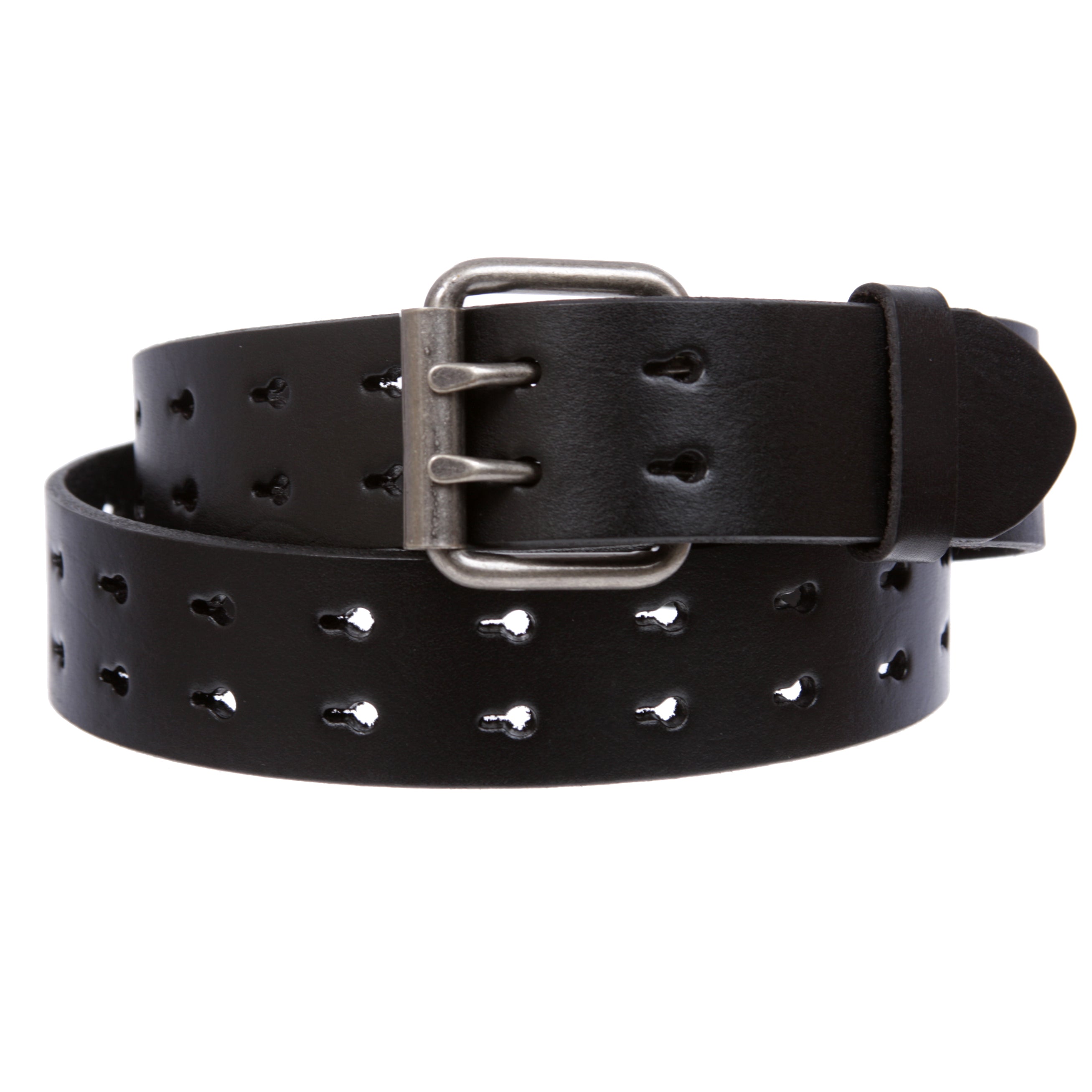 Men's 1.5" Snap-On Heavy Duty Leather Belt with Double Roller Buckle - OnlineBelts