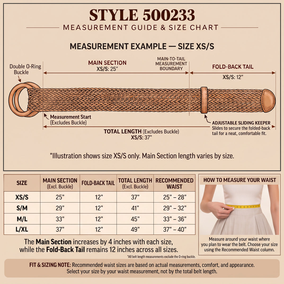 Women's 2 1/4" Wide Braided Genuine Leather Waist Belt with Double O-Ring Buckle for Dresses
