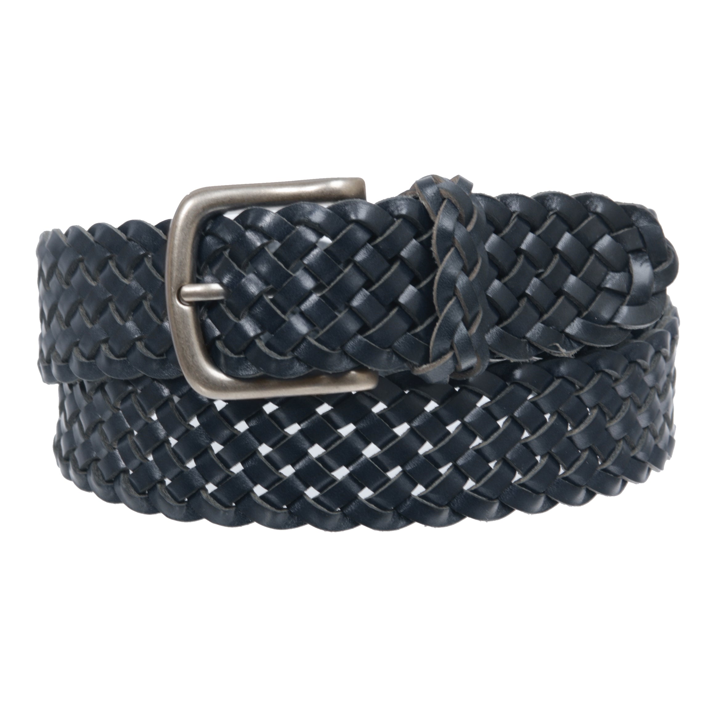 Women's 1 3/8" Braided Woven Solid Leather Belt - OnlineBelts