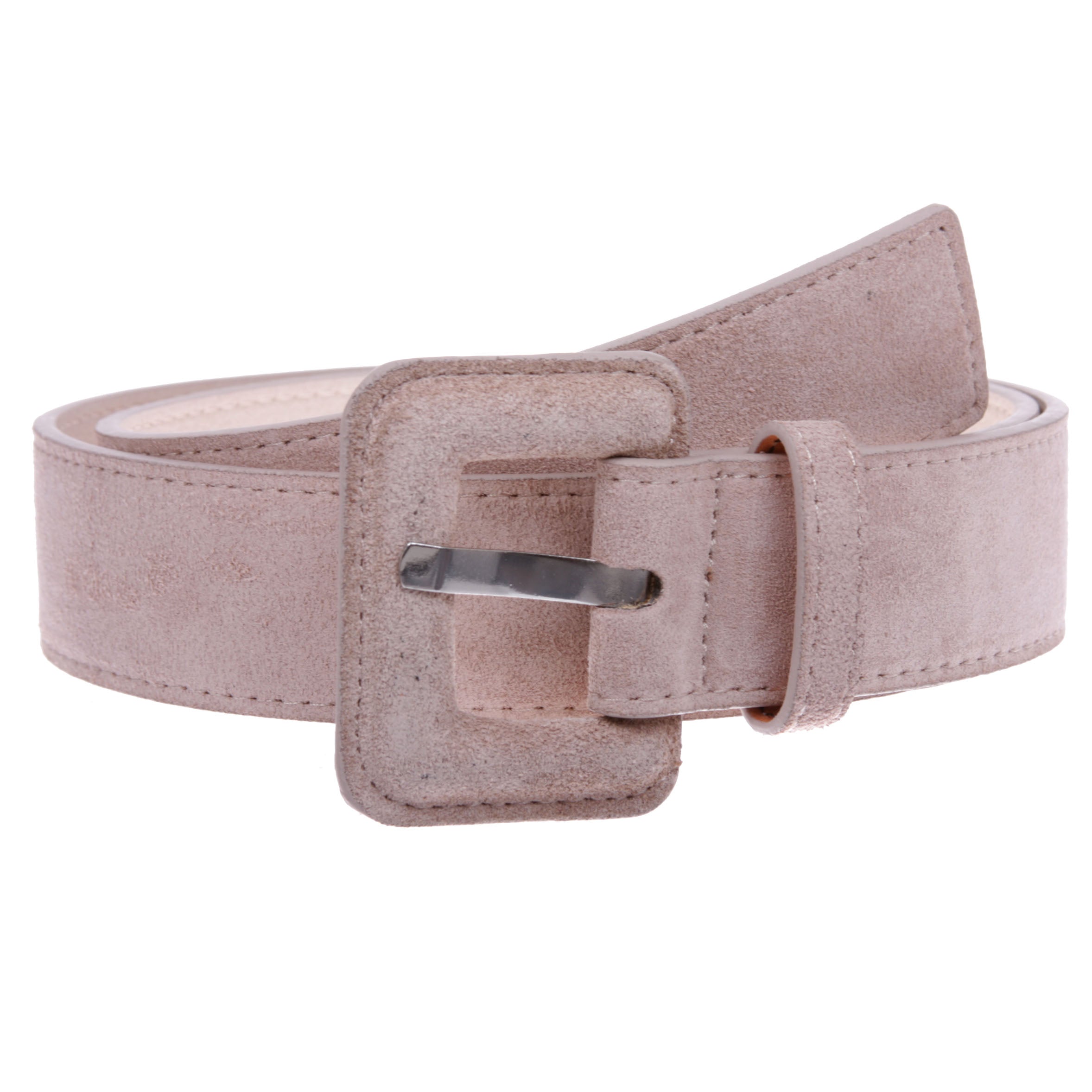 1 1/2" Inch Stitching-Edged Suede Leather Belt - OnlineBelts