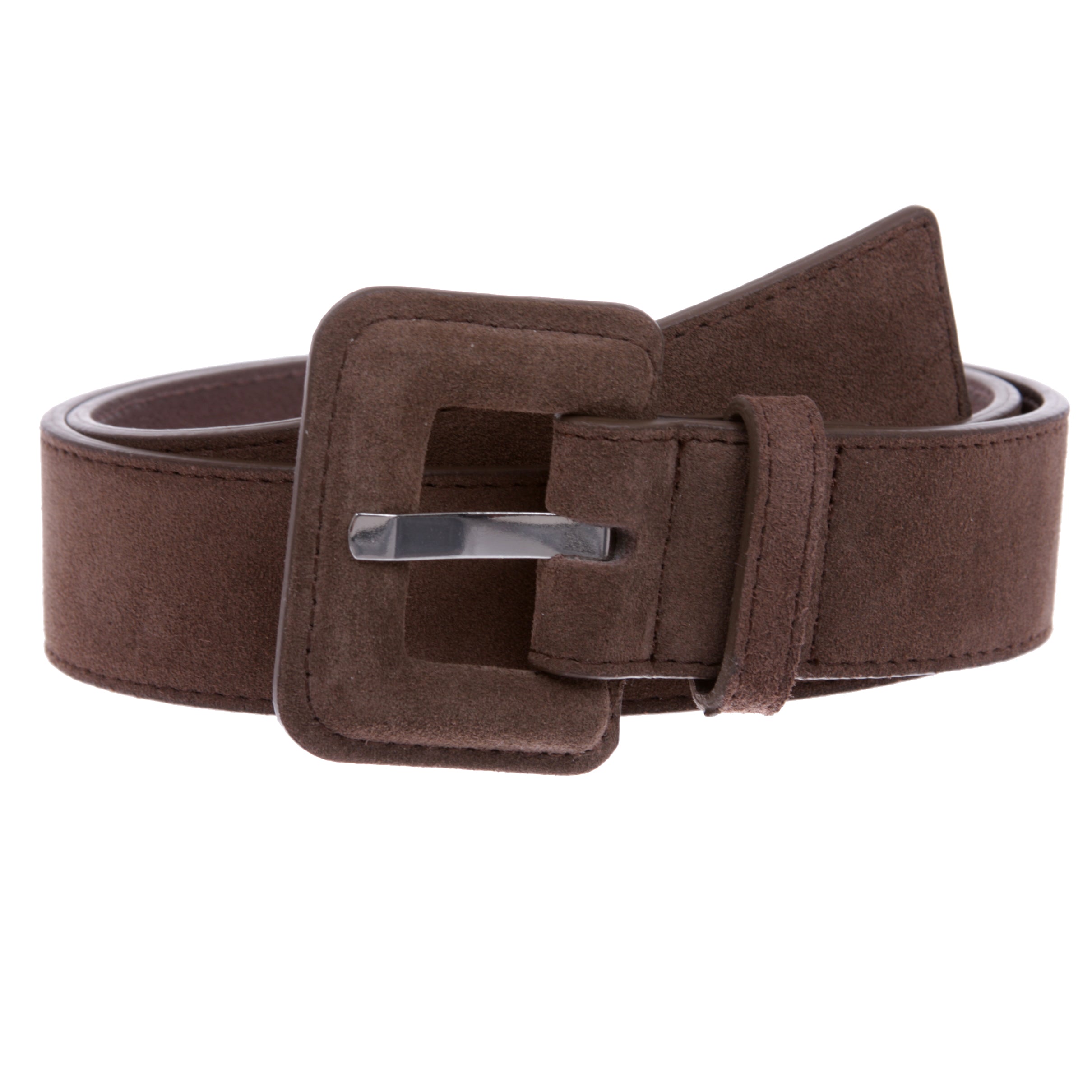 1 1/2" Inch Stitching-Edged Suede Leather Belt - OnlineBelts