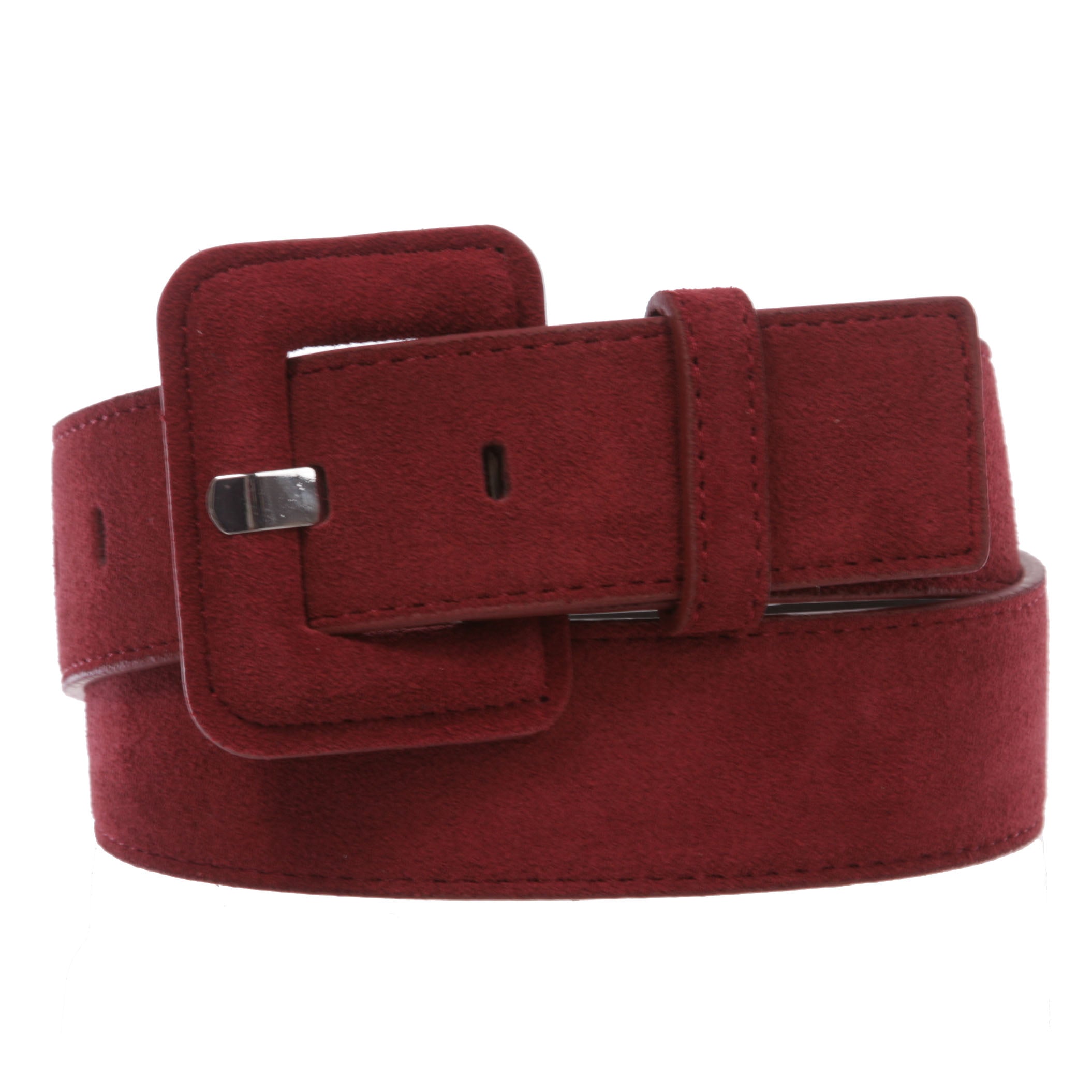 1 1/2" Inch Stitching-Edged Suede Leather Belt - OnlineBelts