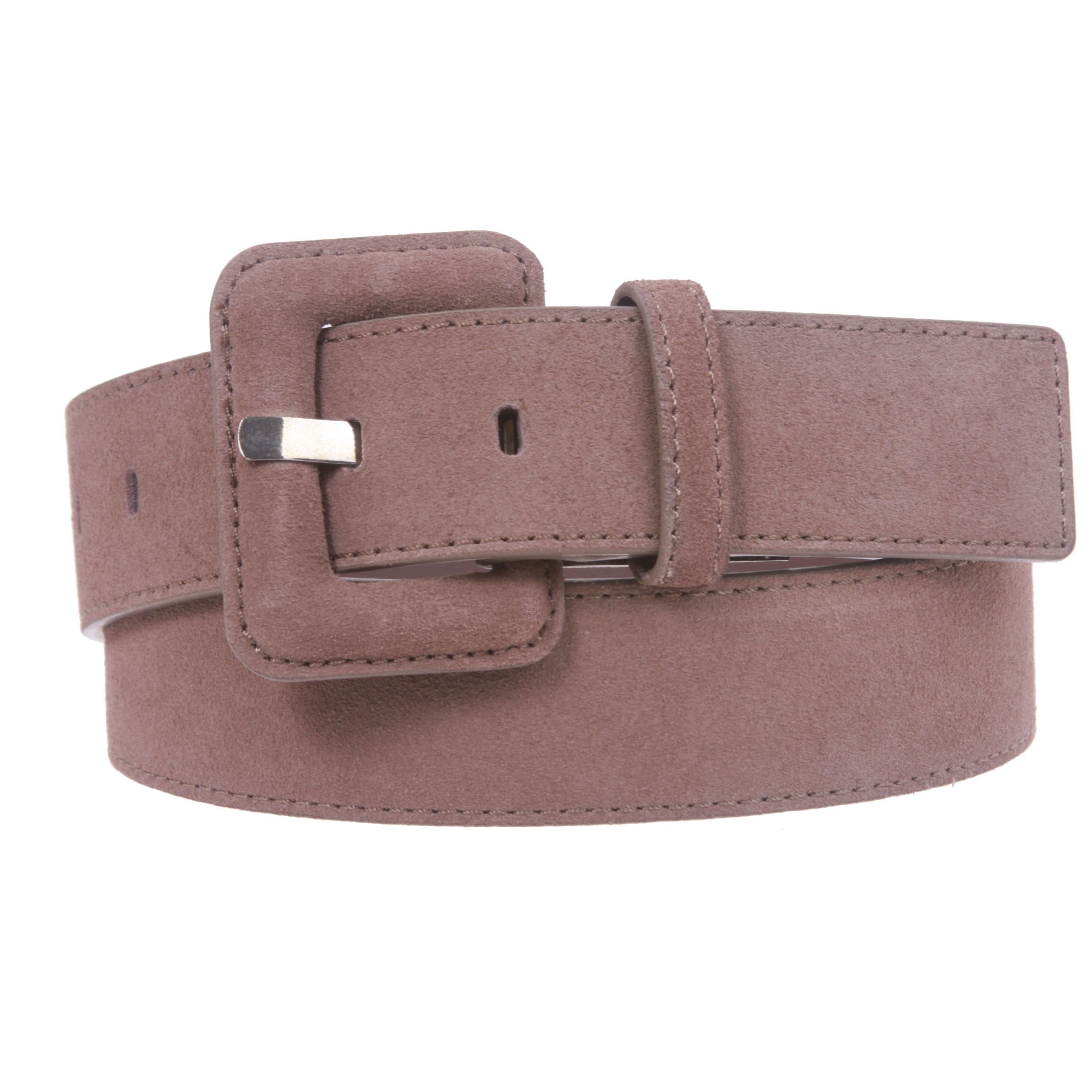 1 1/2" Inch Stitching-Edged Suede Leather Belt - OnlineBelts