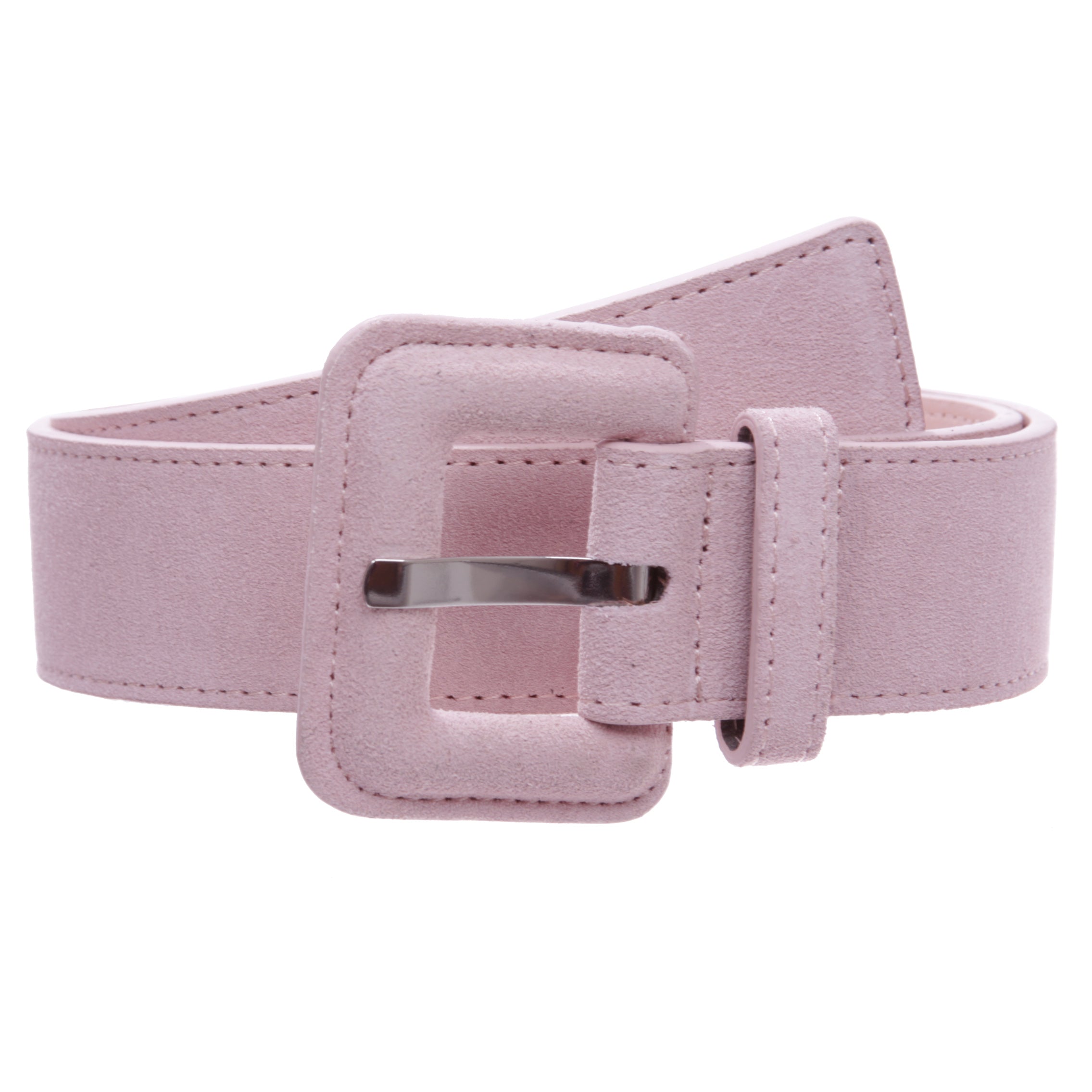 1 1/2" Inch Stitching-Edged Suede Leather Belt - OnlineBelts