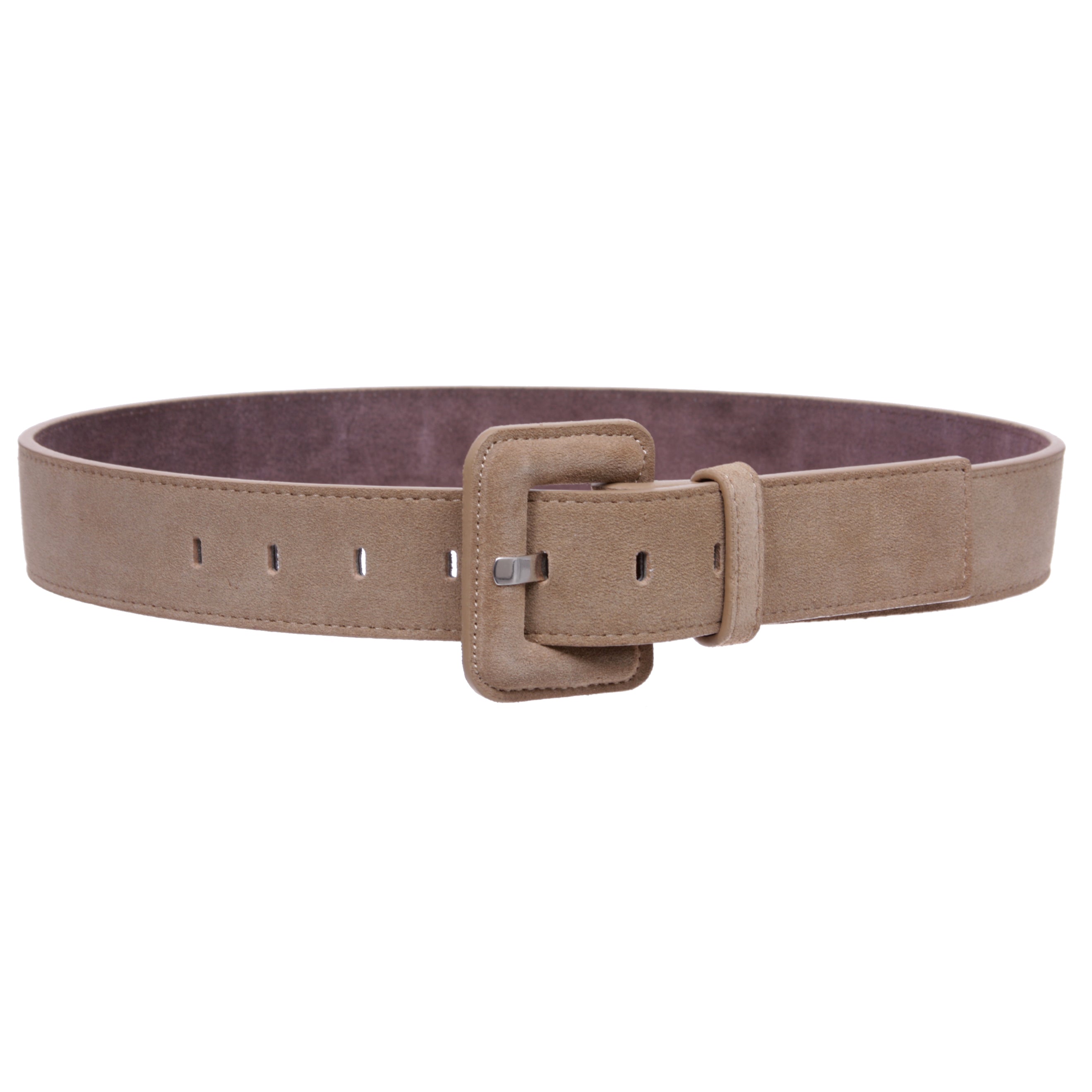 1 1/2" Inch Stitching-Edged Suede Leather Belt - OnlineBelts