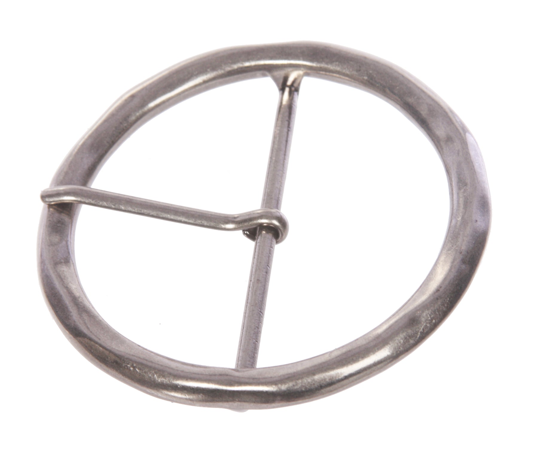 2 3/4" (70 mm) Single Prong Round Circle Center Bar Belt Buckle