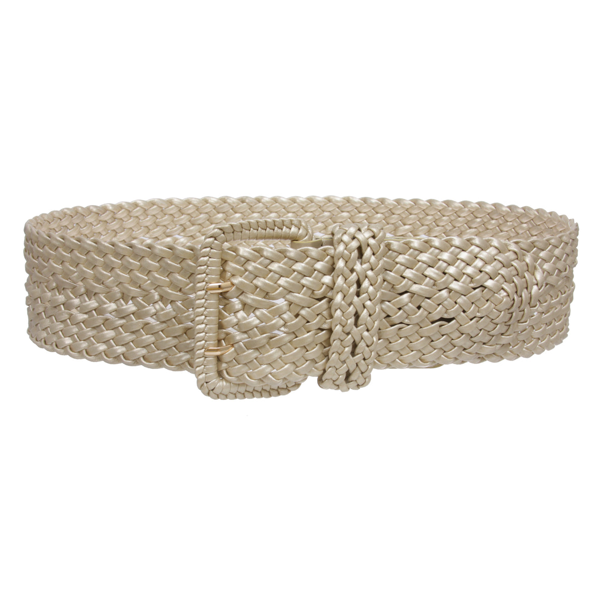 Women's 3" Wide Hand Made Braided Square Buckle Belt