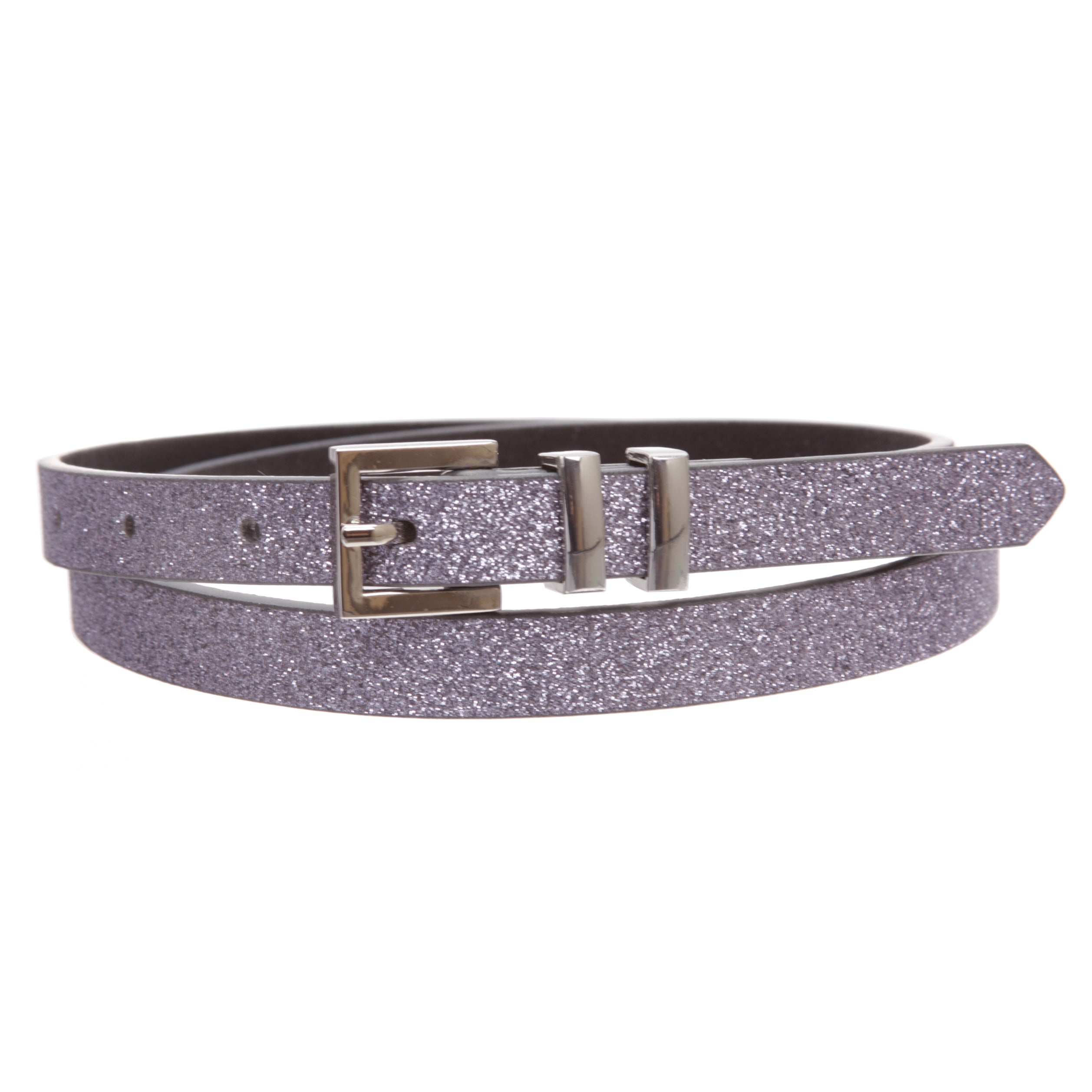 Ladies 5/8" Glitter Dress Skinny Belt - OnlineBelts