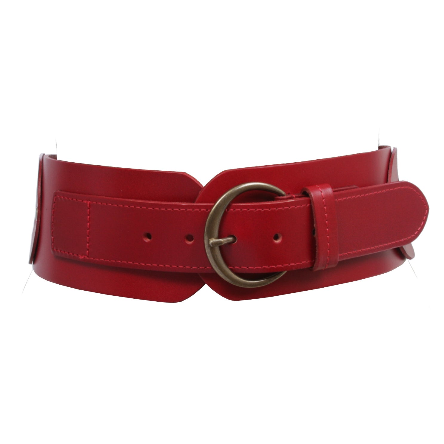 Ladies 3" (75 mm) Wide High Waist Round Disk Linked Braided Cowhide Top Full Grain Leather Belt - OnlineBelts