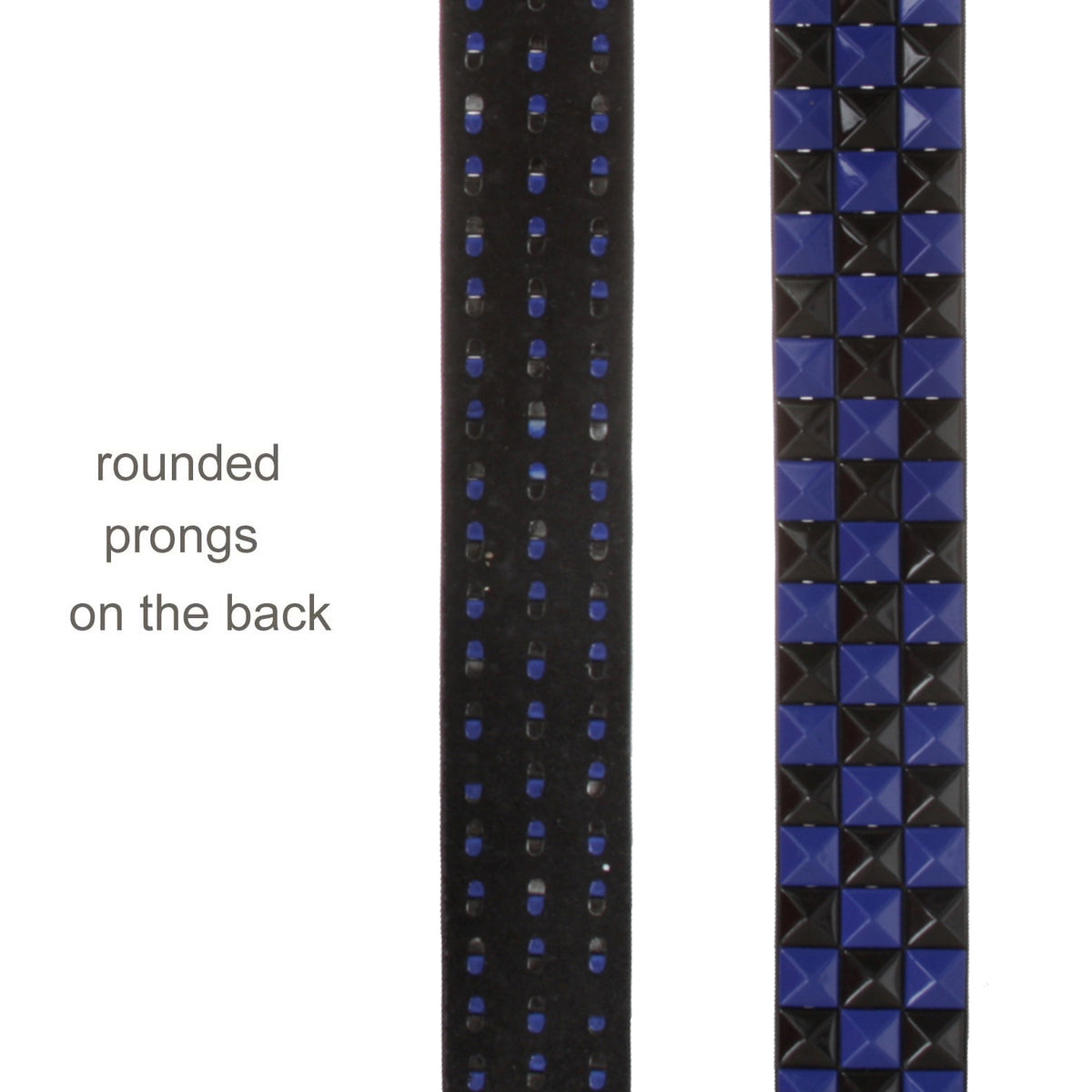 Snap On Punk Rock Black & Blue Star Studded Checker Board Leather Belt