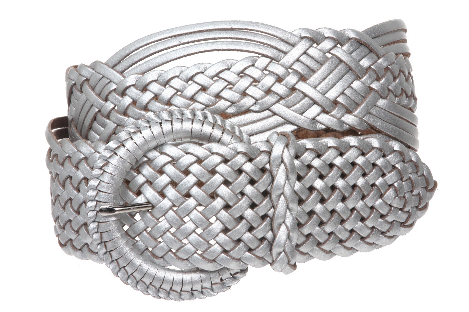 2" (50 mm) Genuine Leather Braided Woven Belt - OnlineBelts