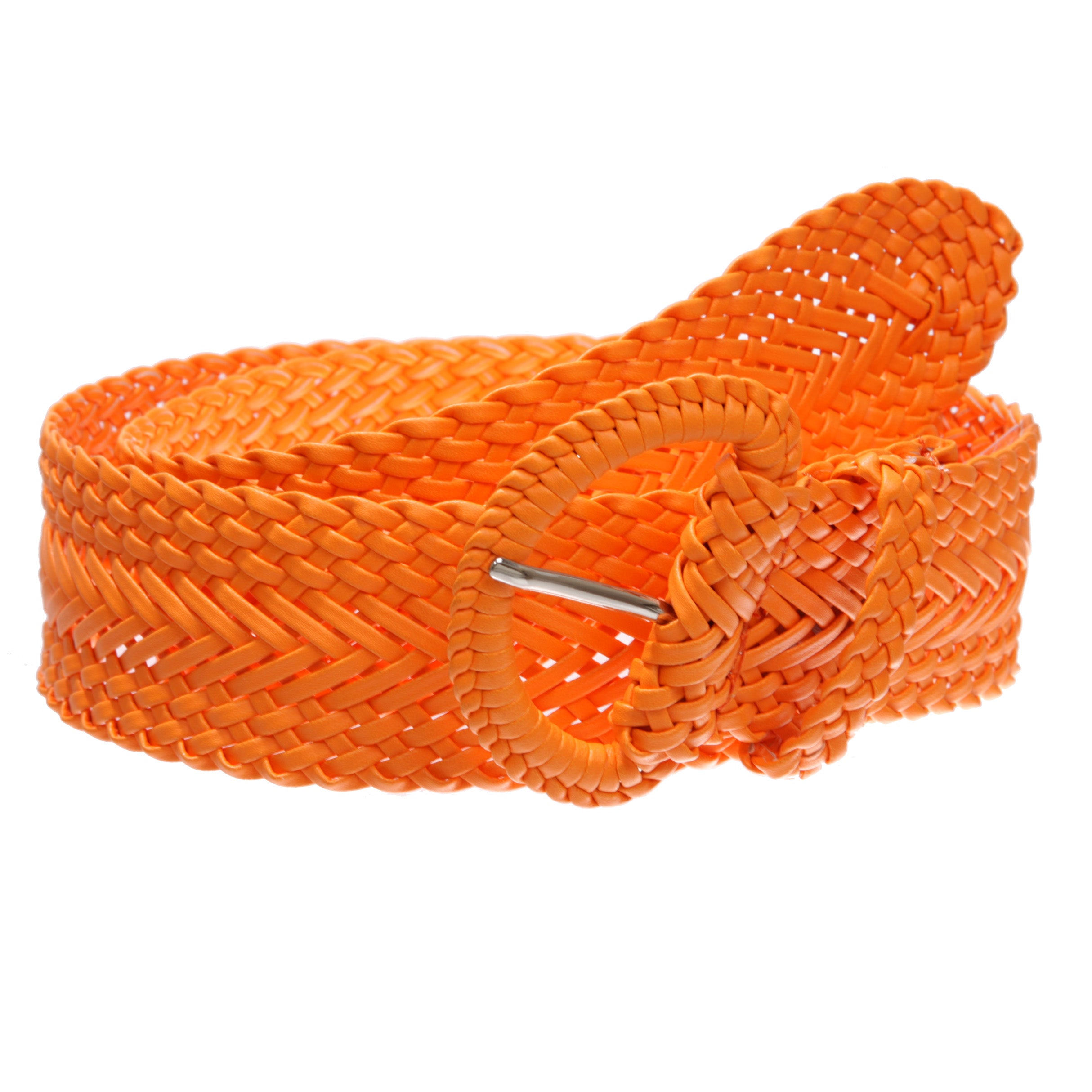 2 Inch Wide Hand Made Soft Metallic Woven Braided Round Belt - OnlineBelts