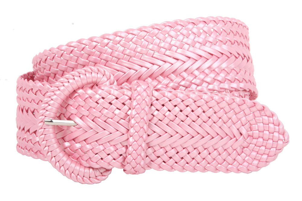 2 Inch Wide Hand Made Soft Metallic Woven Braided Round Belt - OnlineBelts