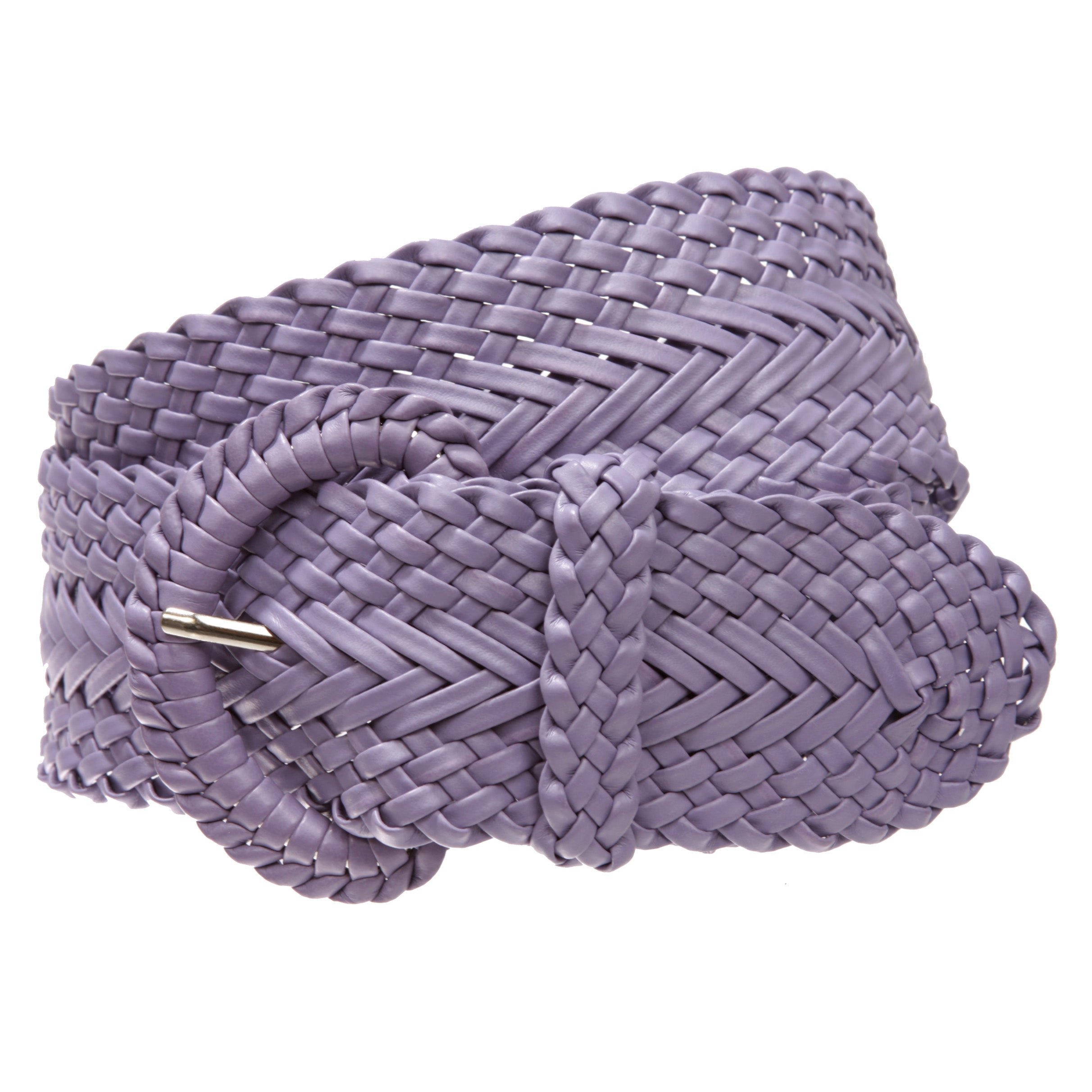 2 Inch Wide Hand Made Soft Metallic Woven Braided Round Belt - OnlineBelts
