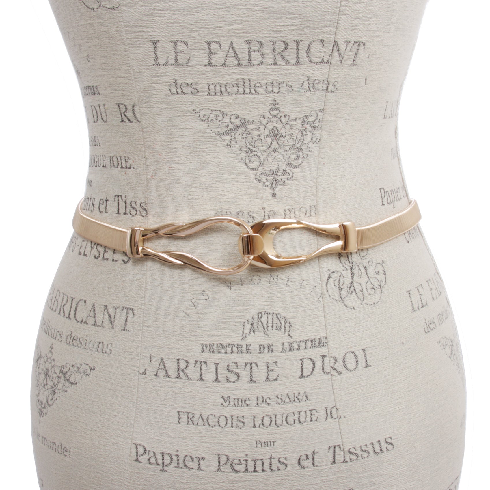 Women's Skinny Stretch Elastic Chain Punk Wedding Waist Chain Belt with Hook Buckle - OnlineBelts