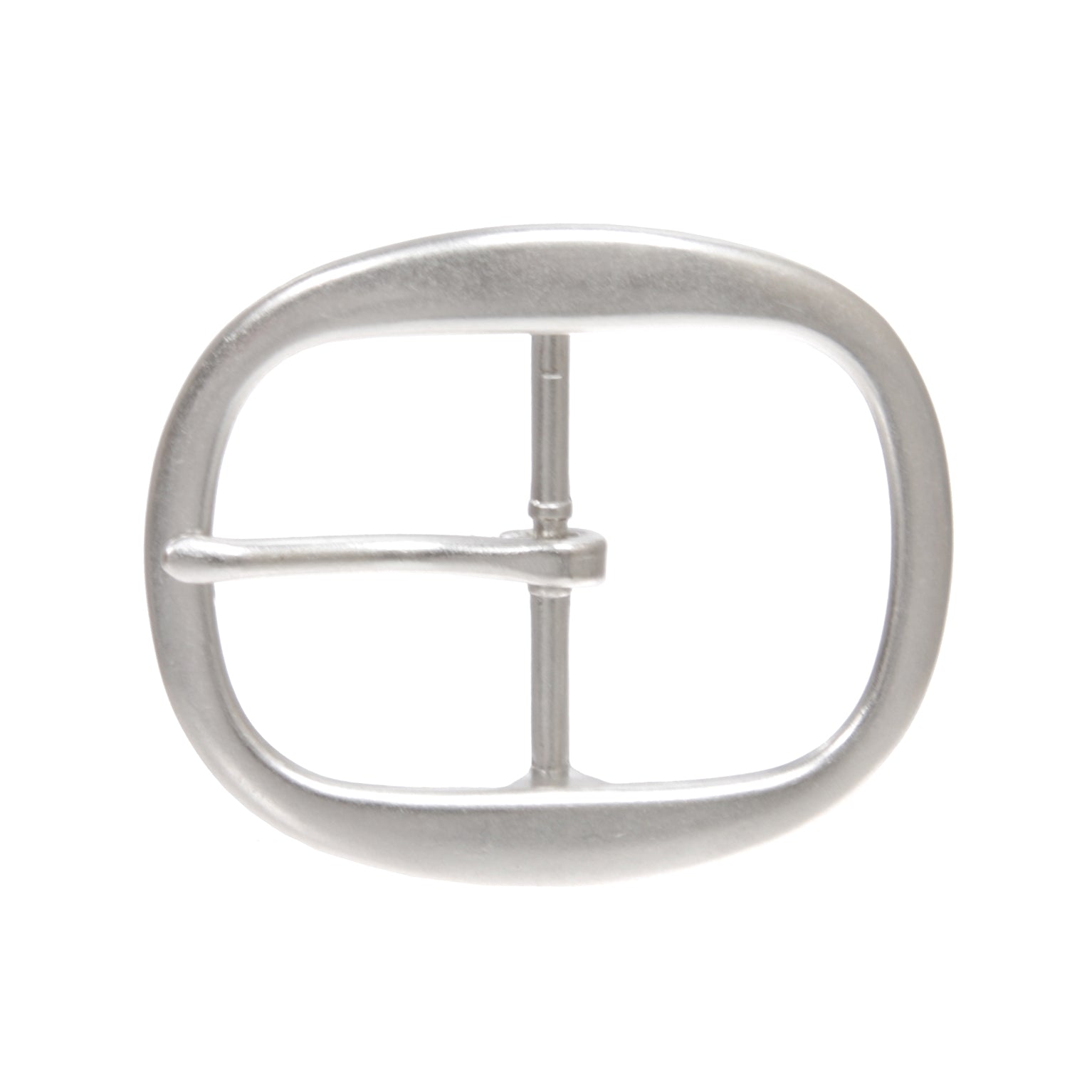 1 1/2 Inch Nickel Free Center Bar Single Prong Oval Belt Buckle