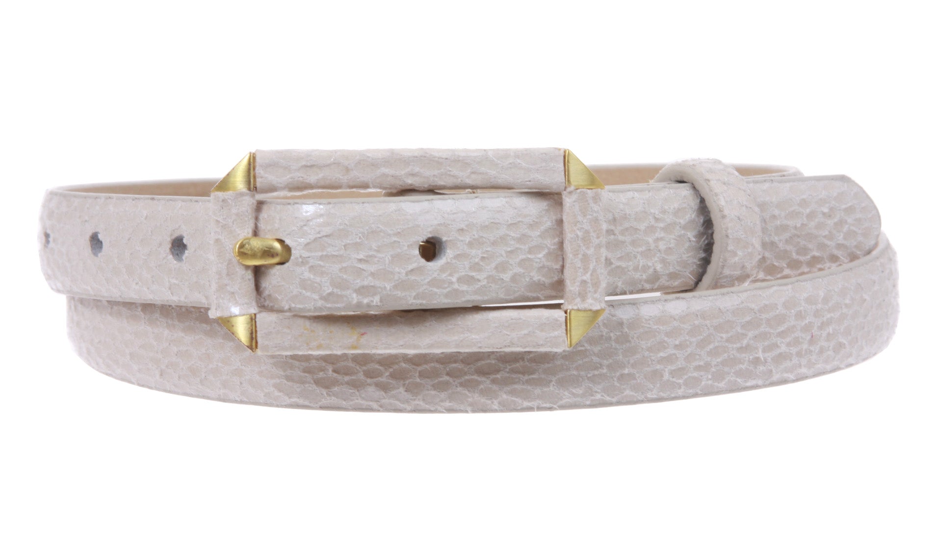 Ladies Snake Print Non leather Skinny Belt - OnlineBelts