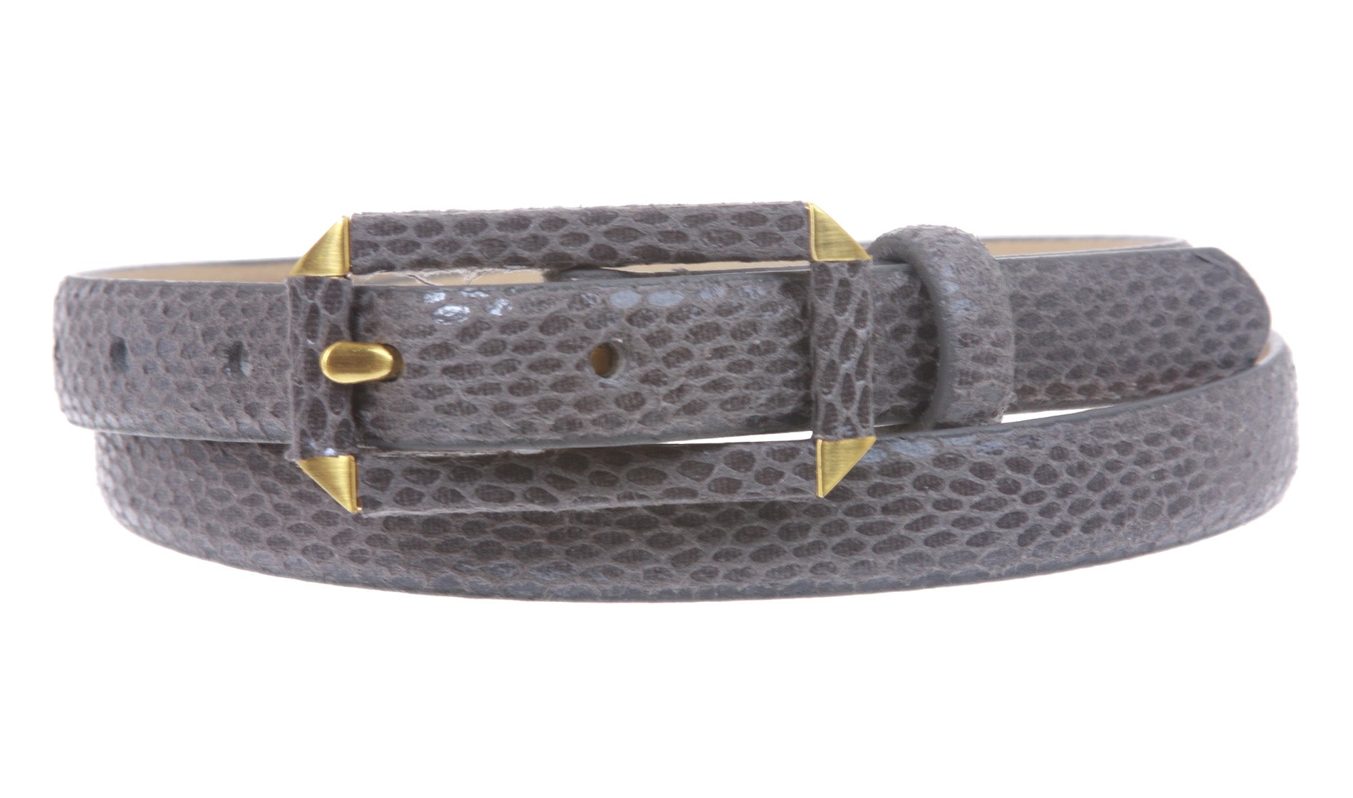 Ladies Snake Print Non leather Skinny Belt - OnlineBelts