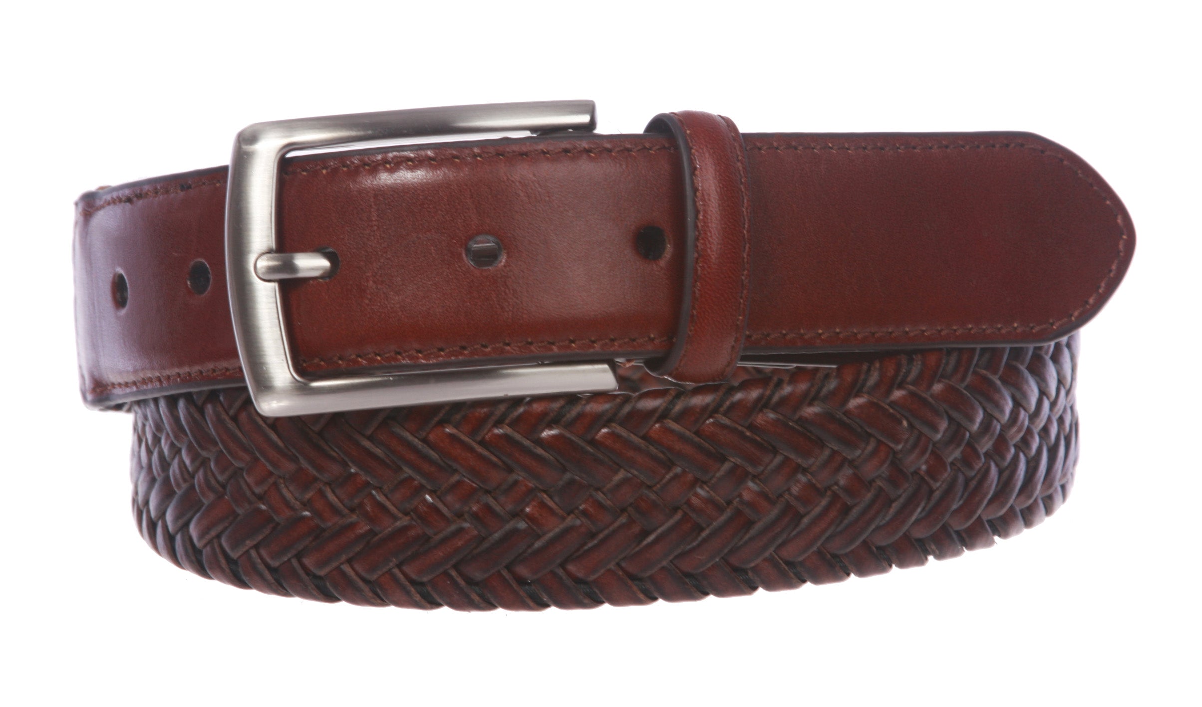 Men's Comfort Stretch Braided Leather Belt - OnlineBelts