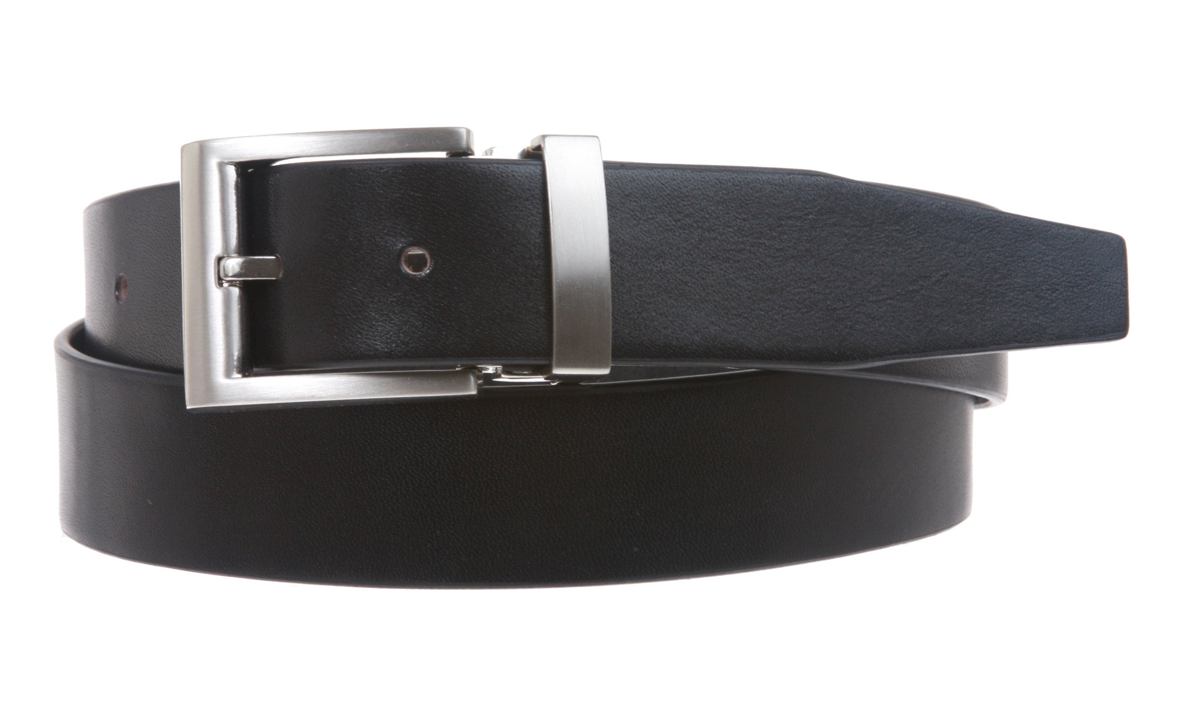 Men's 1 1/4 Inch (34 mm) Top Grain Cowhide Plain Leather Belt with Nickel Free Clamp Buckle - OnlineBelts