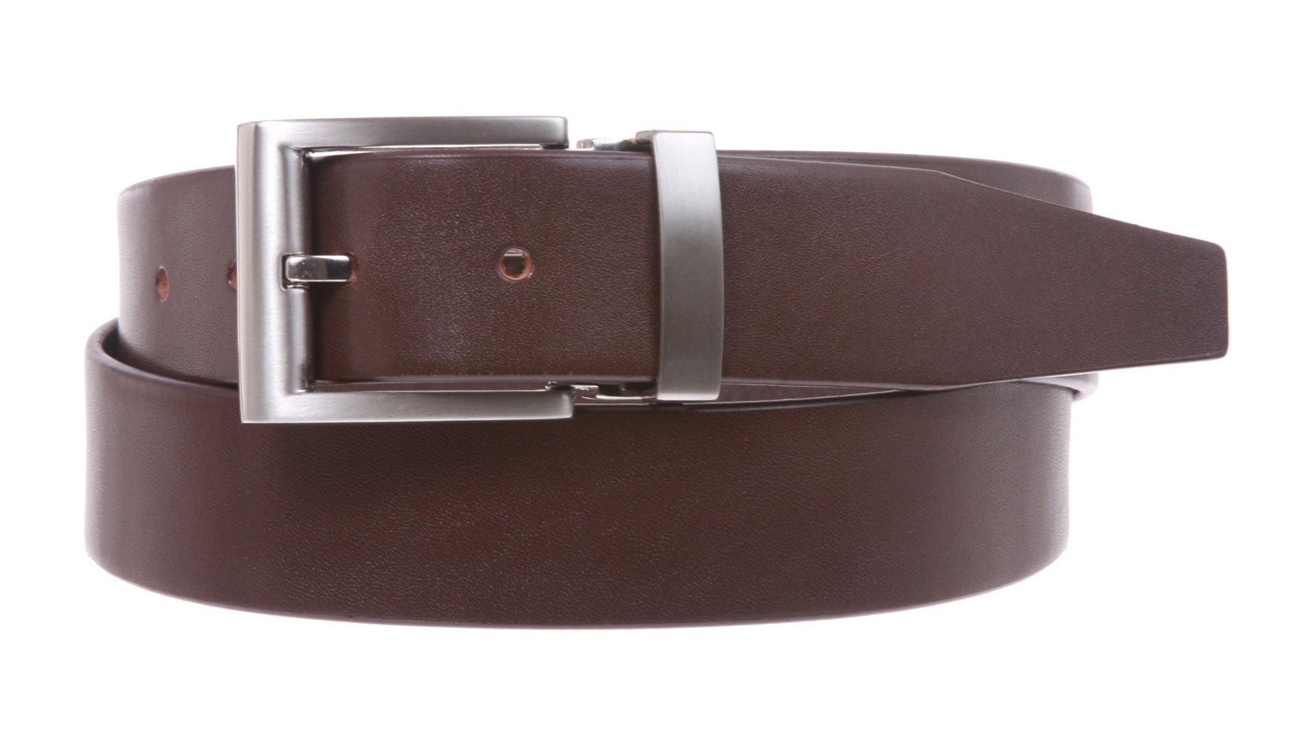 Men's 1 1/4 Inch (34 mm) Top Grain Cowhide Plain Leather Belt with Nickel Free Clamp Buckle - OnlineBelts