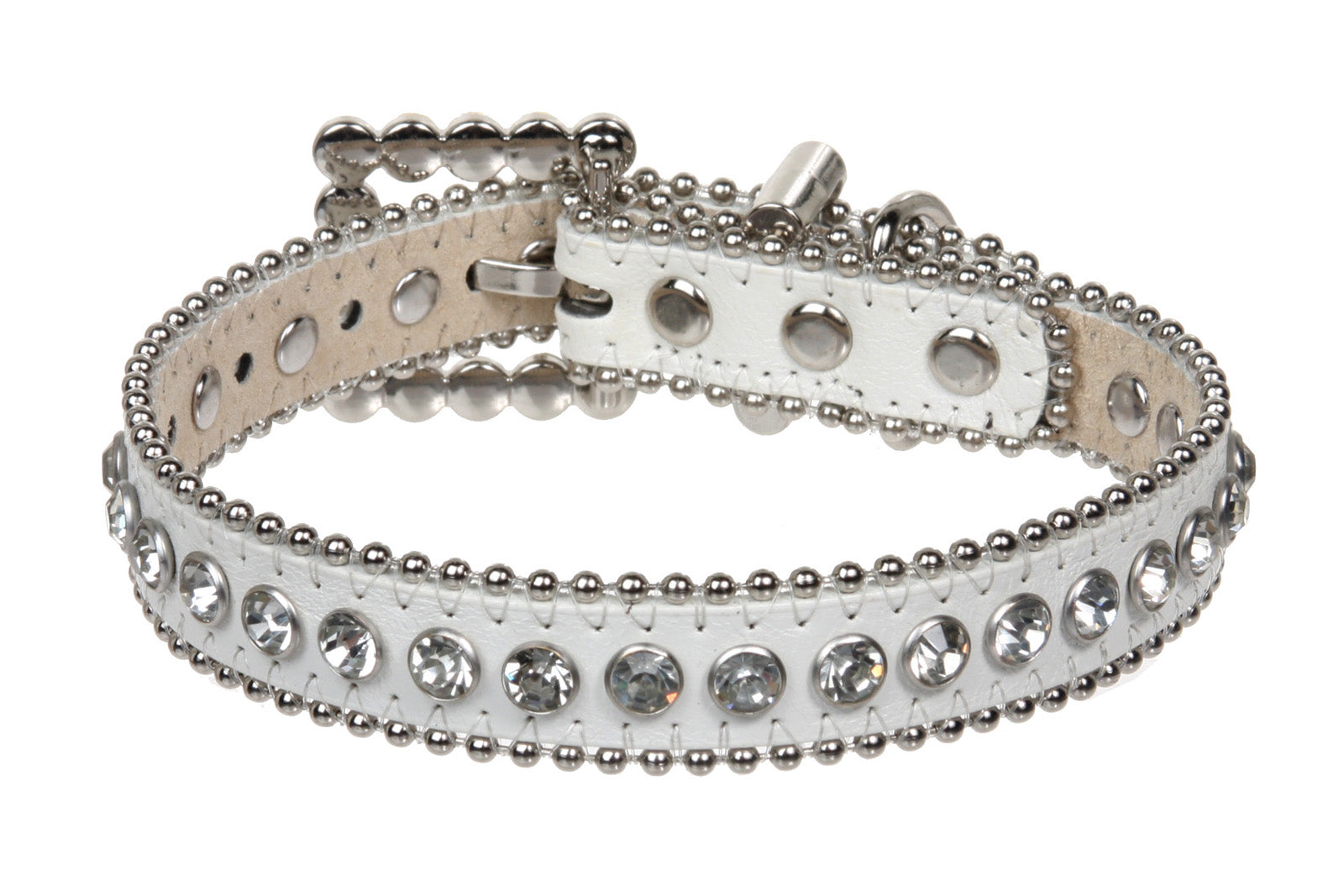 3/4" (20 mm) Metallic Rhinestone Dog Collar - OnlineBelts