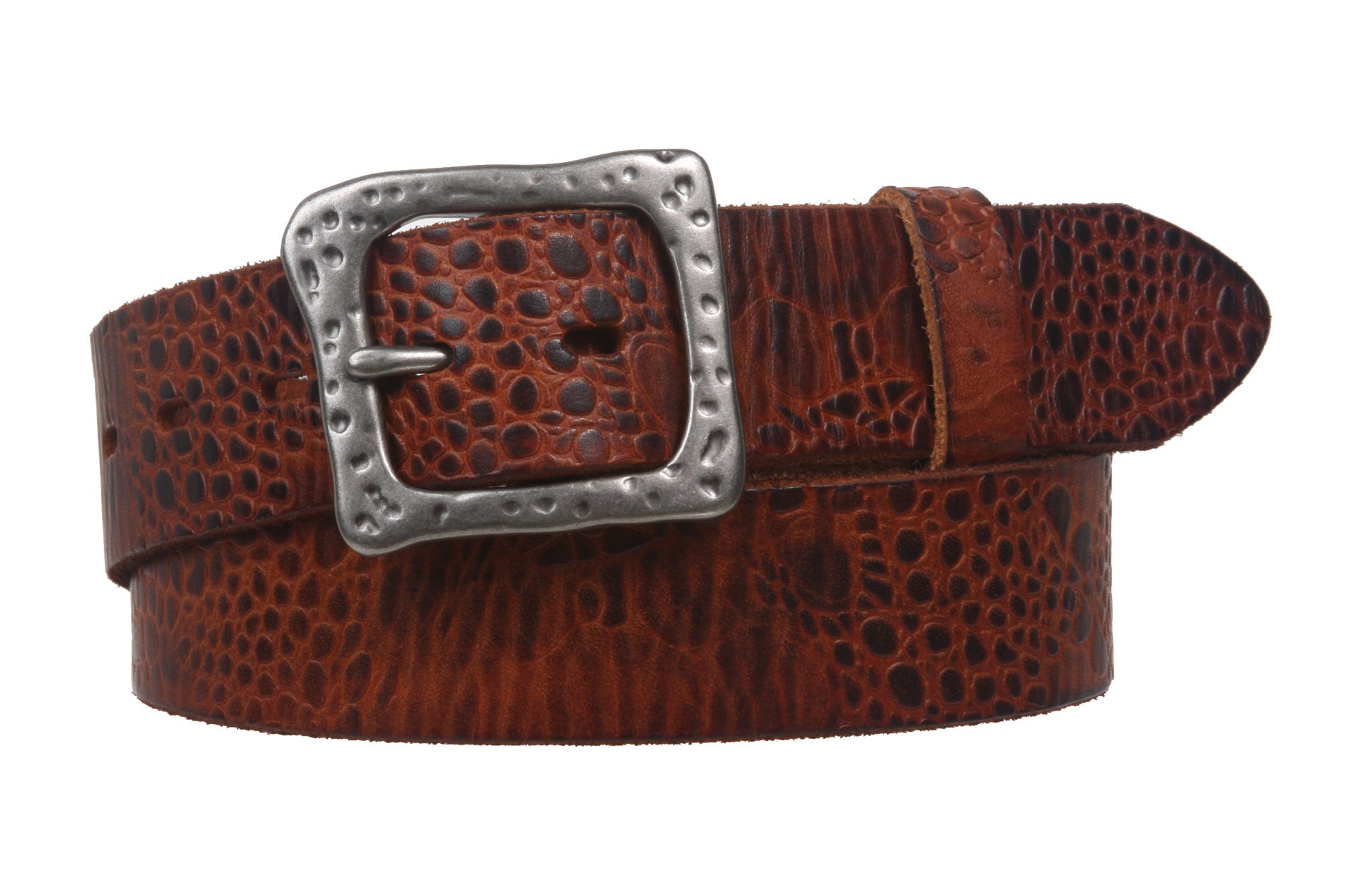 Snap On 1 1/2" Soft Hand Vintage Genuine Cowhide Full Grain Leather Casual Belt - OnlineBelts