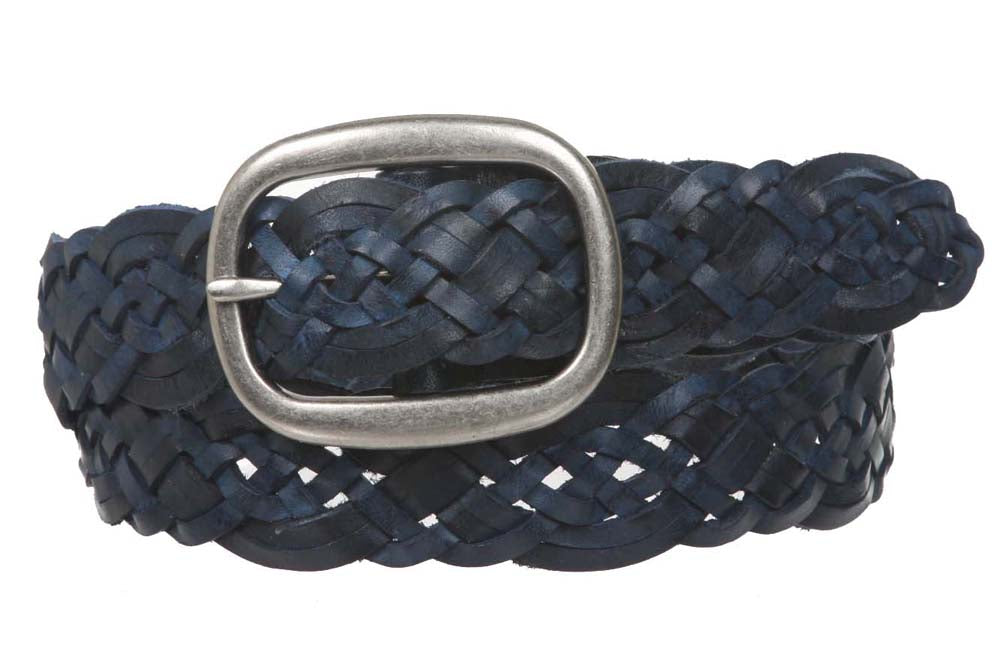 Womens Braided Woven Genuine Leather Belt - OnlineBelts