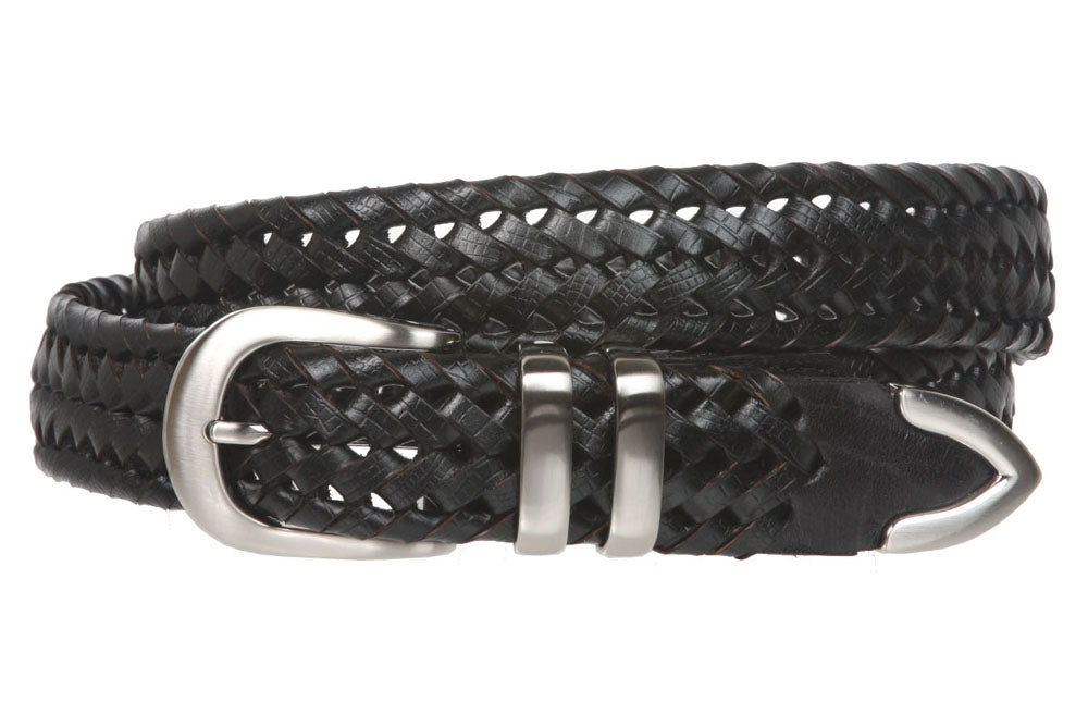 Men's 1 1/8 Inch (30 mm) Braided Leather Dress Belt - OnlineBelts